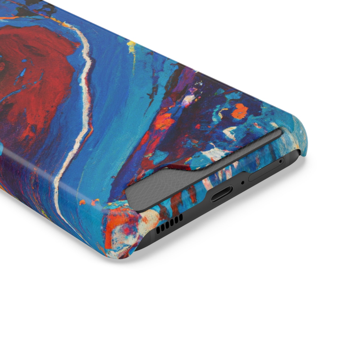 iPhone 13 and Samsung S21, S22 Cases with Card Holder Ft. Abstract Wave