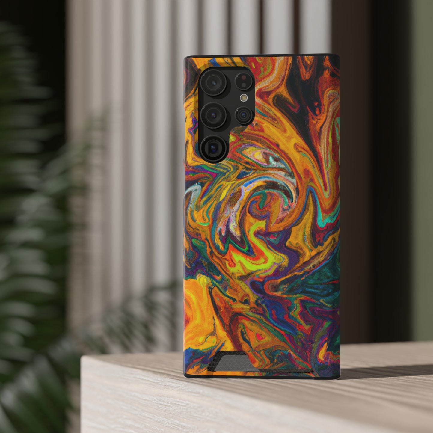 iPhone and Samsung Cases with Card Holder Ft. Abstract Spin
