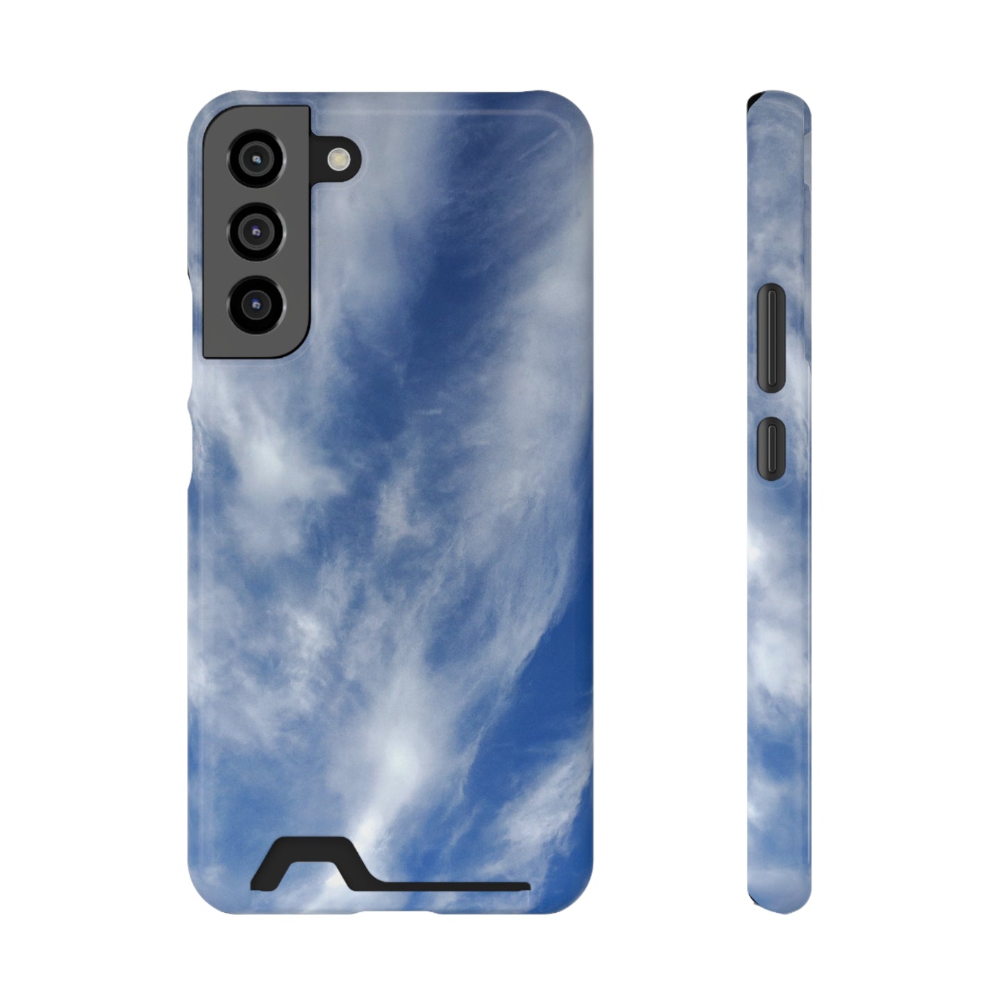 iPhone 13 and Samsung S21, S22 Cases with Card Holder Ft. Clouds
