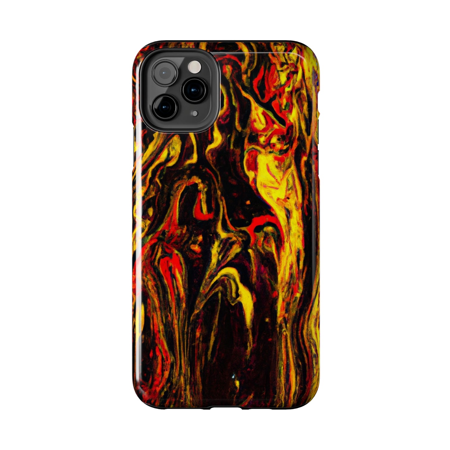 Tough Apple iPhone Case Ft. Abstract Black and Yellow