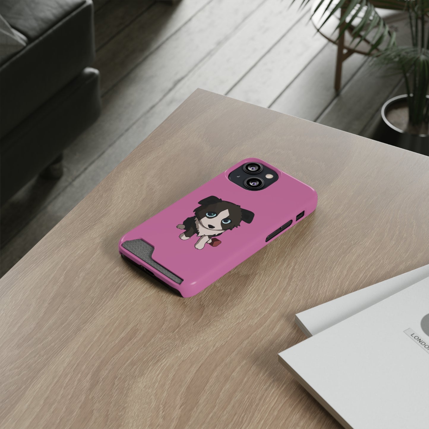 iPhone 13 and Samsung S21, S22 Cases with Card Holder Ft. Cute Pup