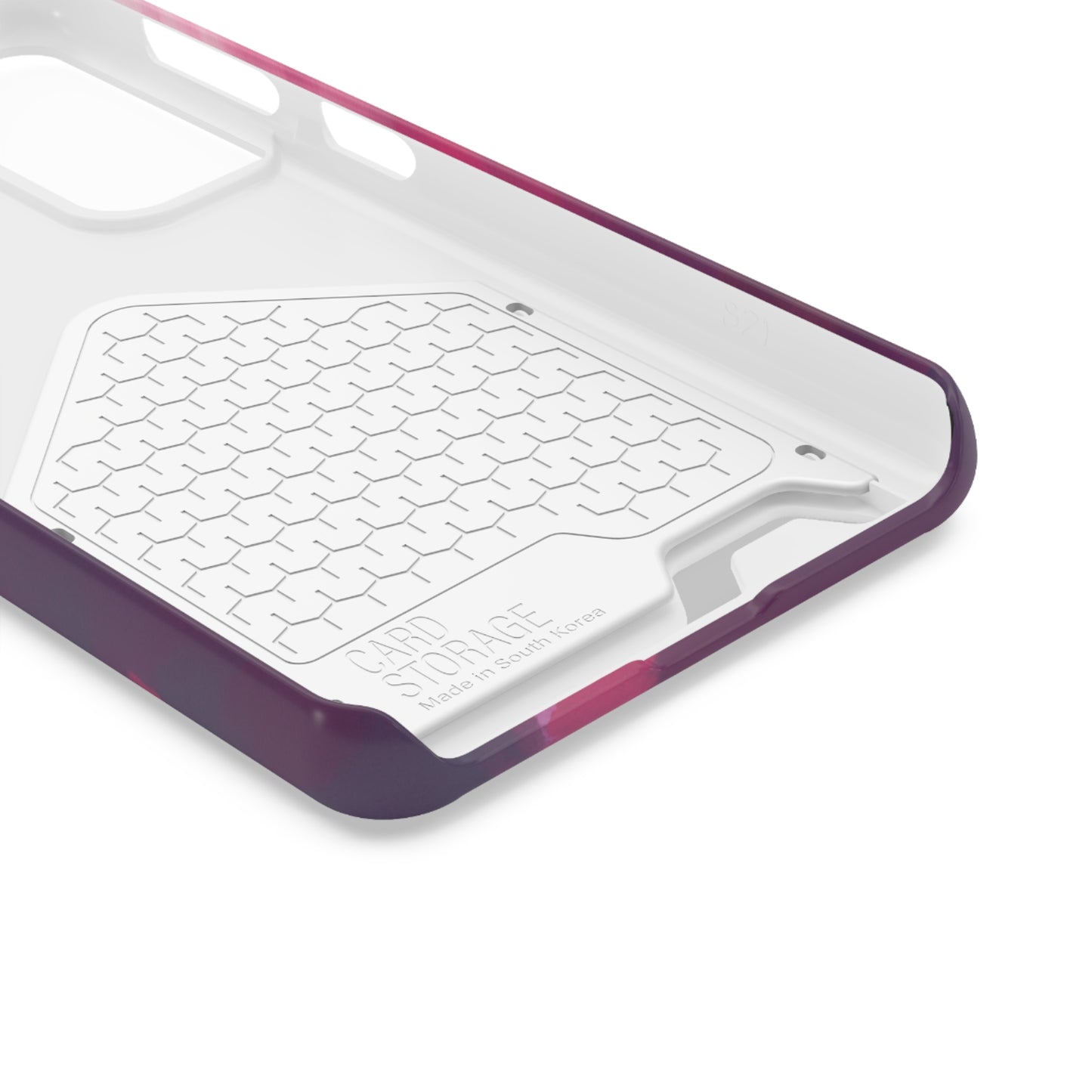 iPhone 13 and Samsung S21, S22 Cases with Card Holder Ft. Abstract Pink Sky