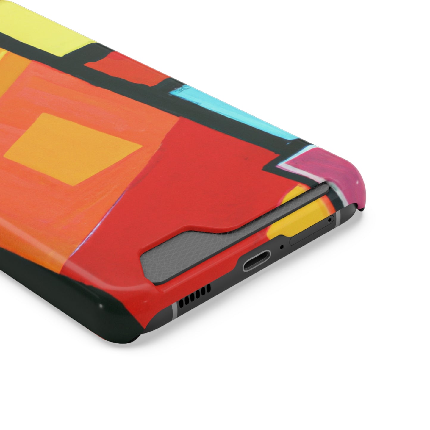 iPhone 13 and Samsung S21, S22 Cases with Card Holder Ft Abstract Panes