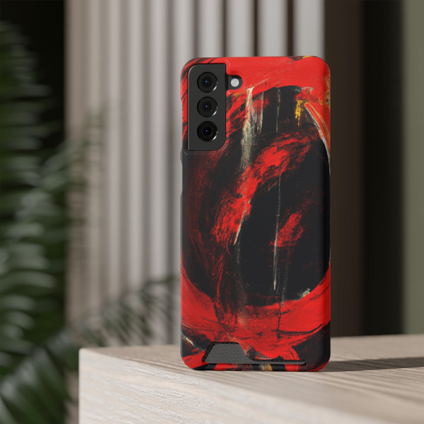 iPhone 13 and Samsung S21, S22 Cases with Card Holder Ft. Abstract Zero