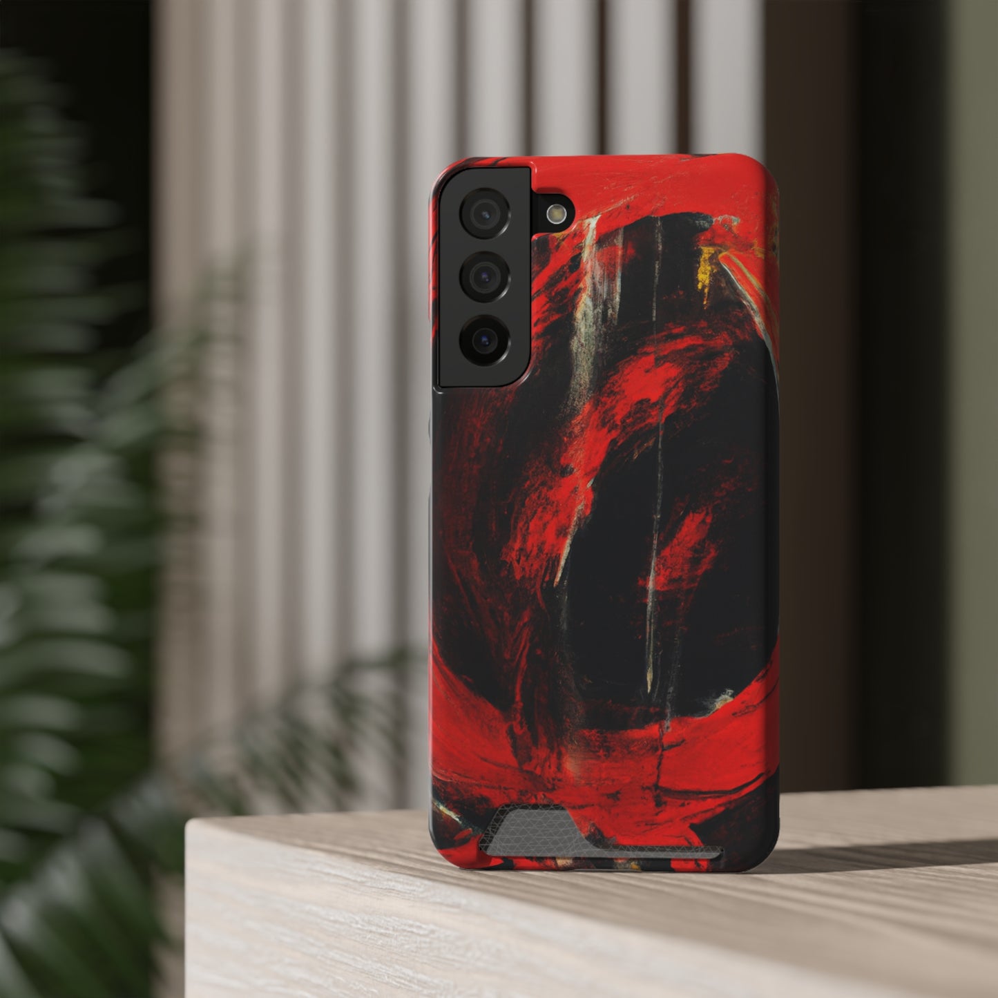 iPhone 13 and Samsung S21, S22 Cases with Card Holder Ft. Abstract Zero