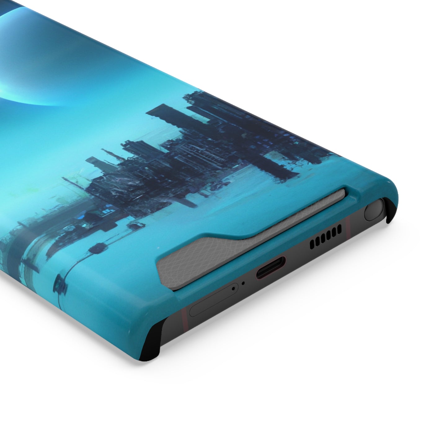 iPhone 13 and Samsung S21, S22 Cases with Card Holder Ft. Alien City