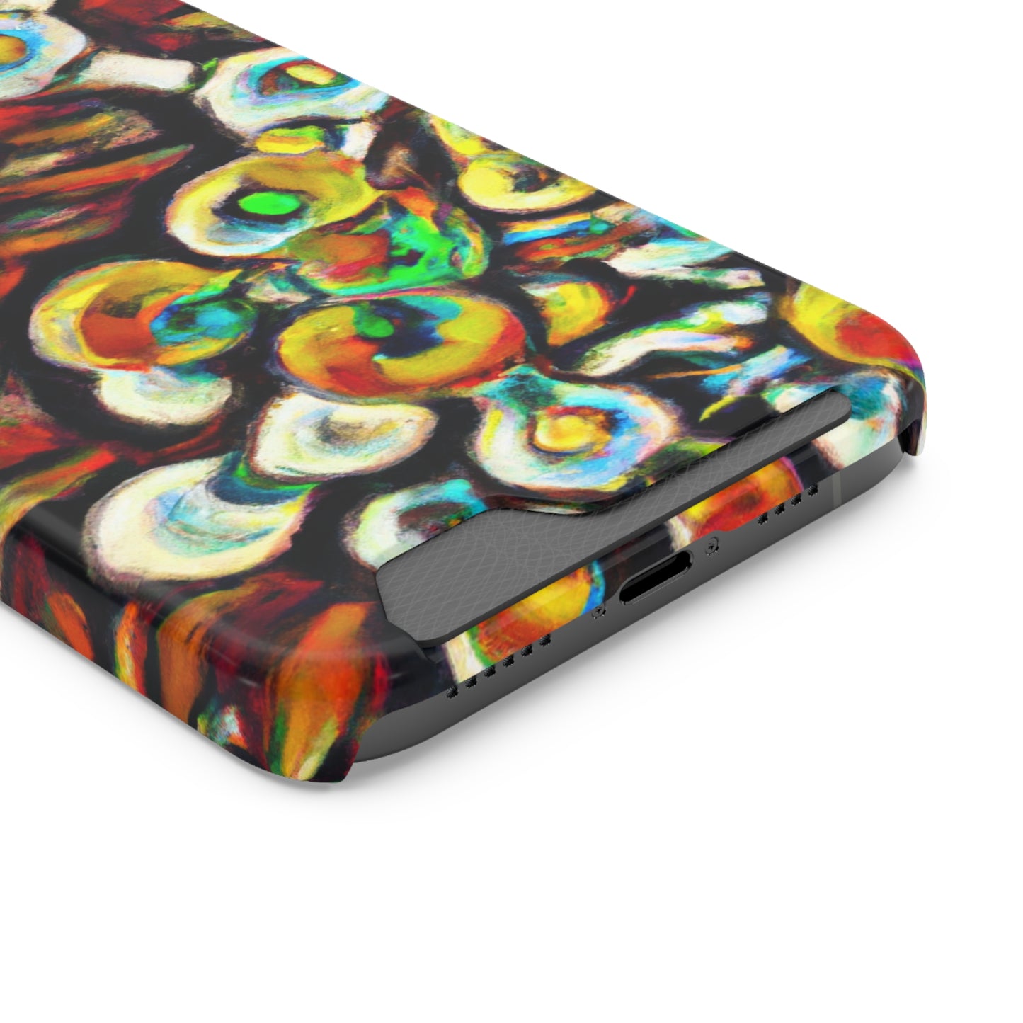 iPhone 13 and Samsung S21, S22 Cases with Card Holder Ft. Abstract Molecule