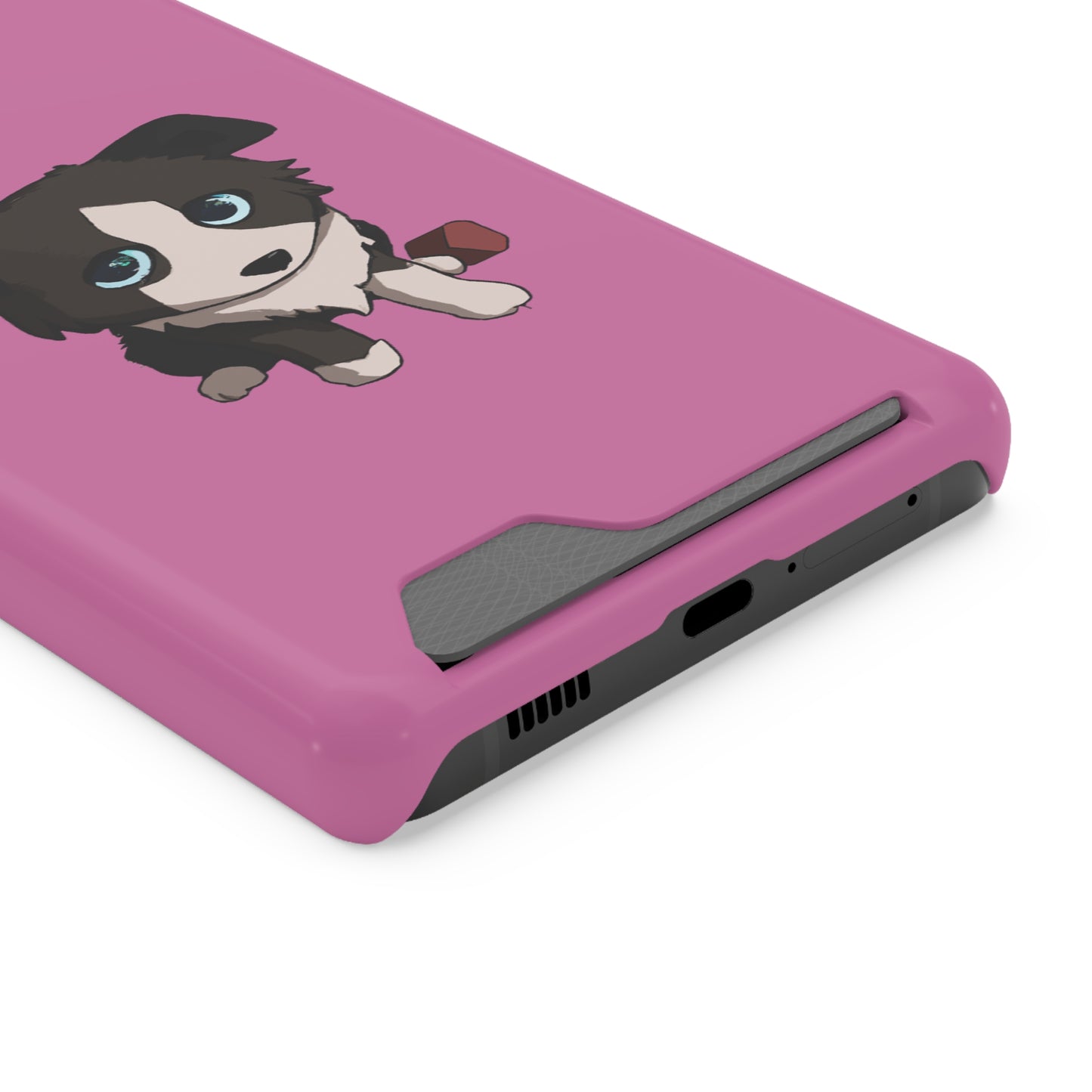 iPhone 13 and Samsung S21, S22 Cases with Card Holder Ft. Cute Pup