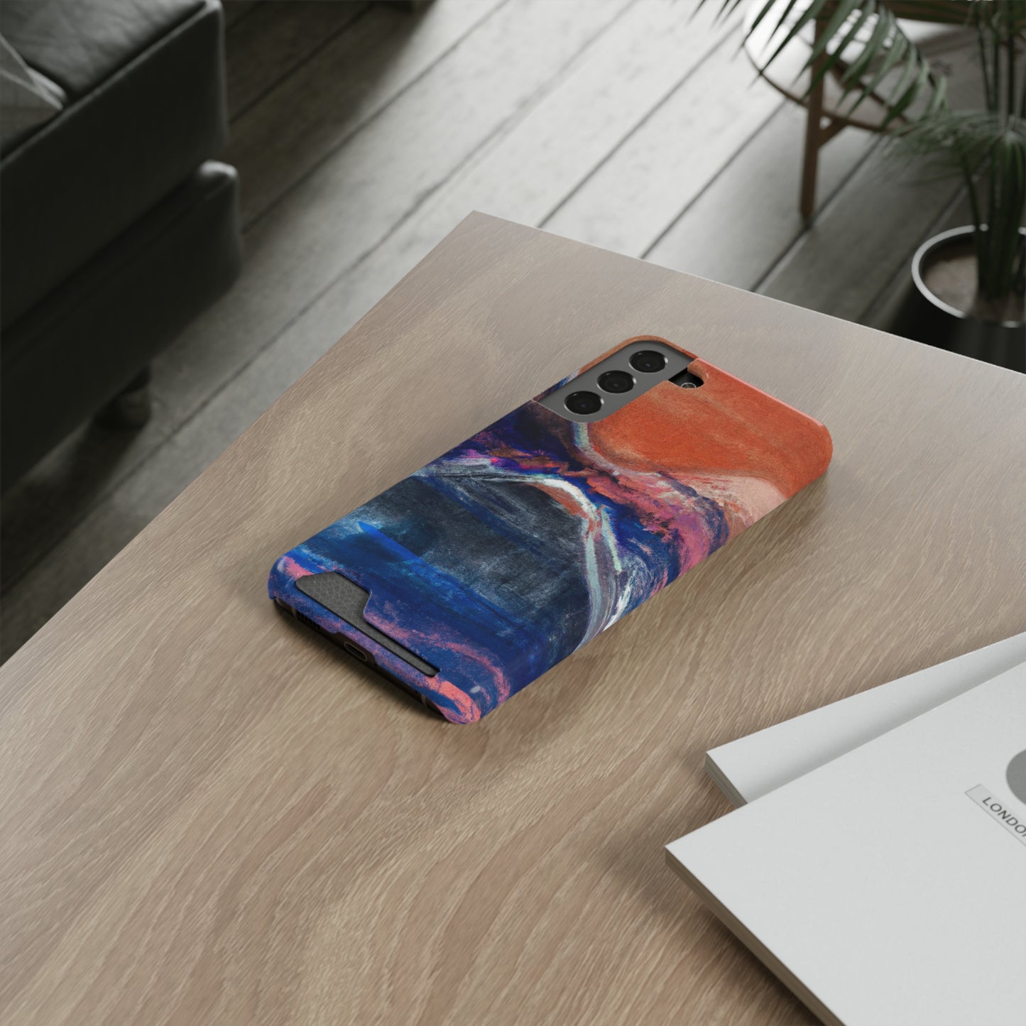 iPhone 13 and Samsung S21, S22 Cases with Card Holder Ft. XRP Sunset