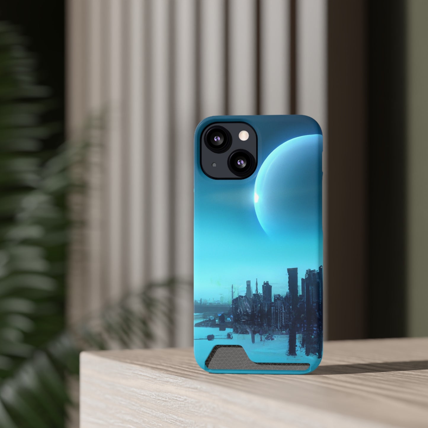 iPhone 13 and Samsung S21, S22 Cases with Card Holder Ft. Alien City