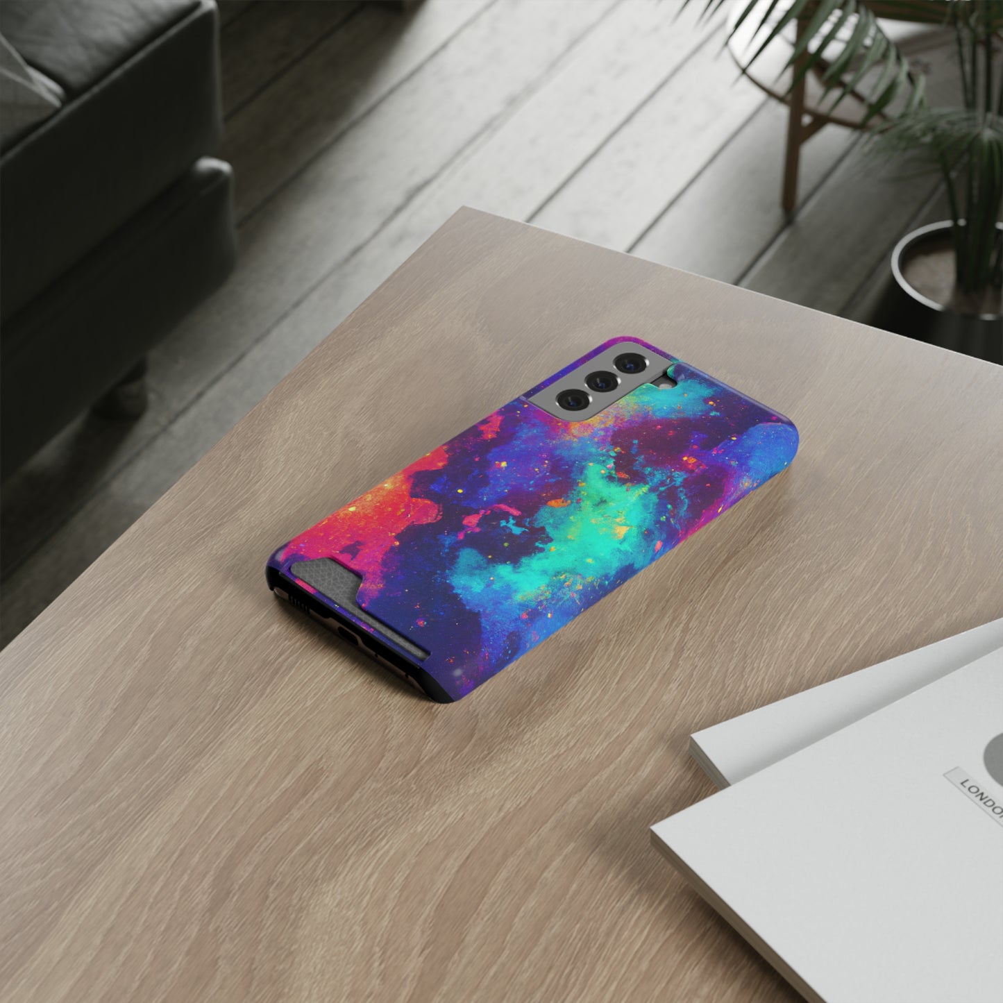 iPhone and Samsung Cases with Card Holder Ft. Abstract Space