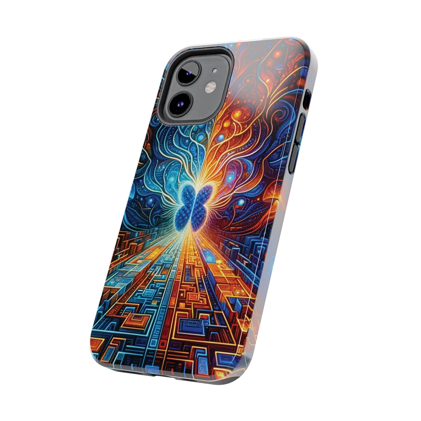 ToughDrop Apple iPhone Case Ft. Cyber Blue Butterfly