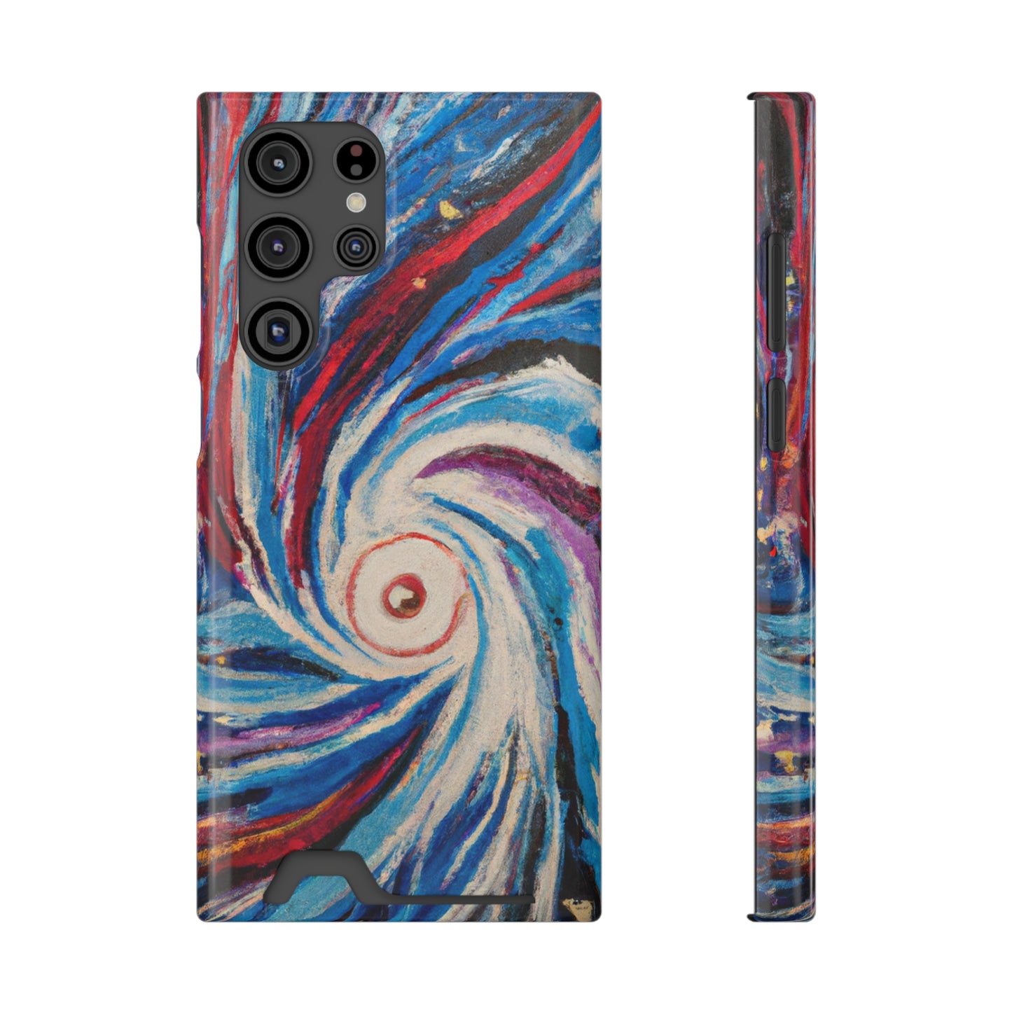 iPhone 13 and Samsung S21, S22 Cases with Card Holder Ft. Abstract Vortex