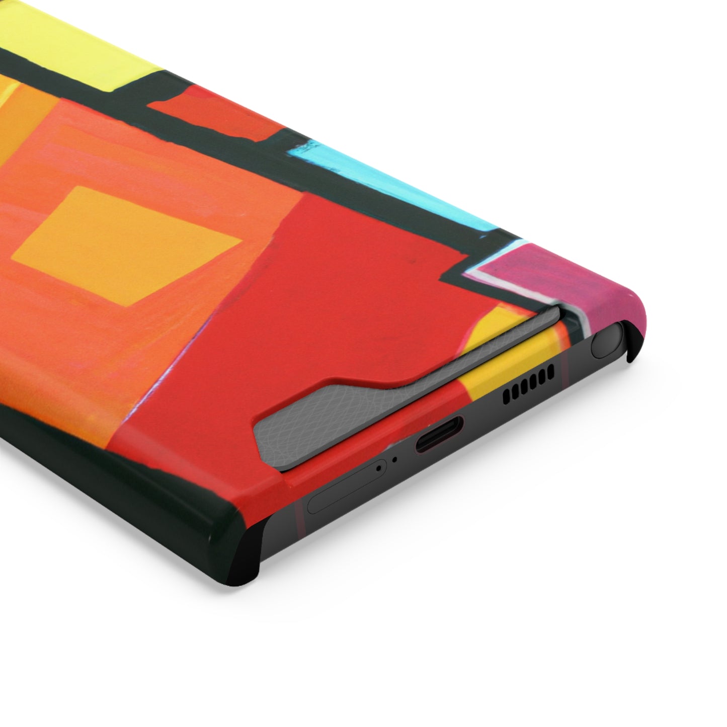 iPhone 13 and Samsung S21, S22 Cases with Card Holder Ft Abstract Panes