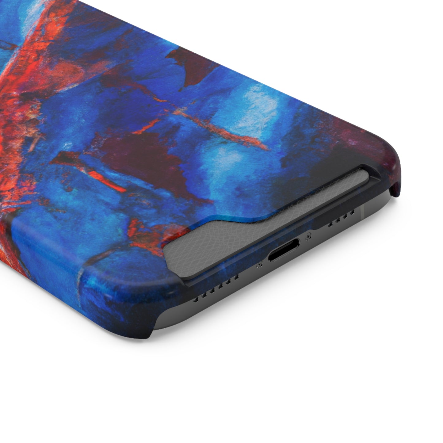 iPhone 13 and Samsung S21, S22 Cases with Card Holder Ft. Red Slash