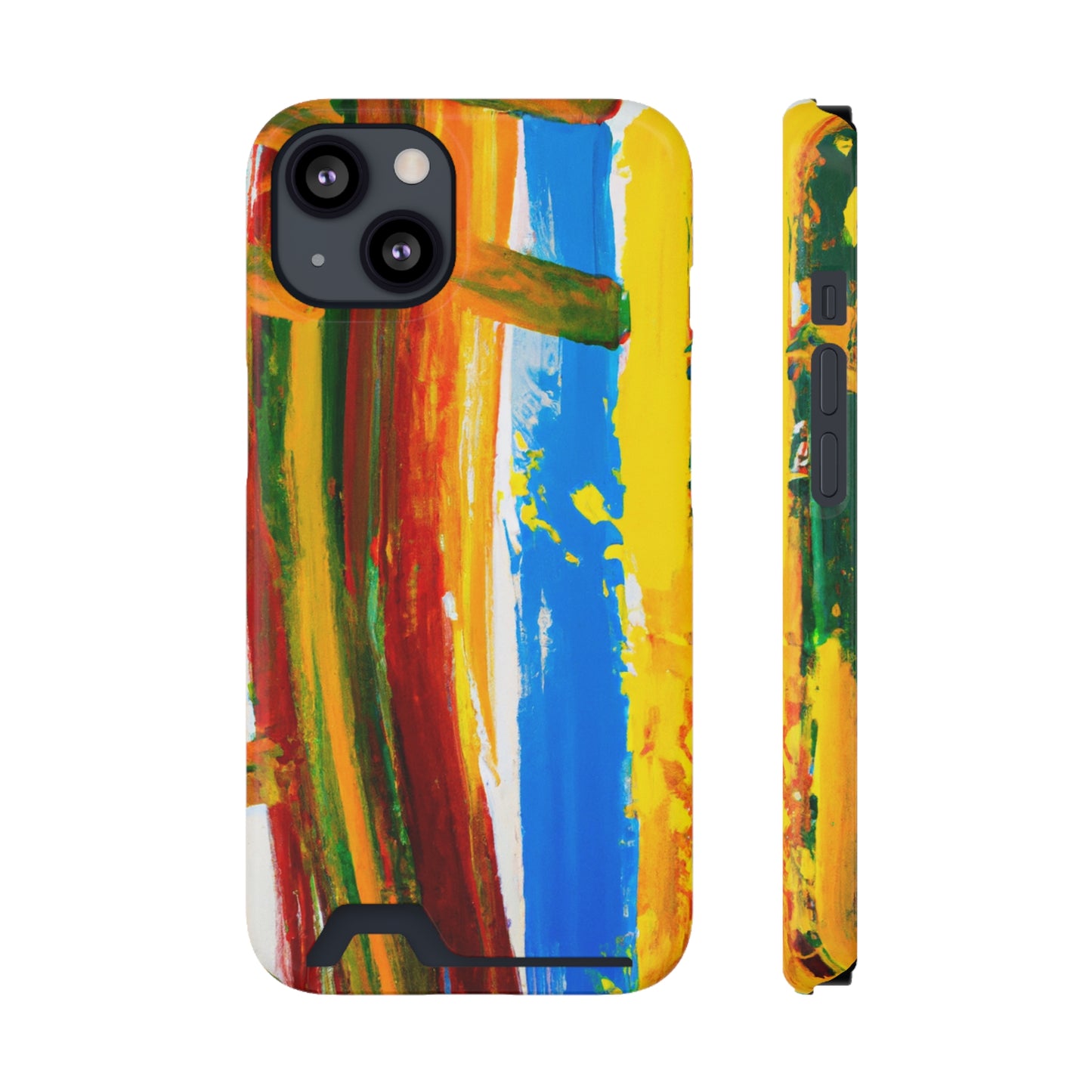 iPhone and Samsung Cases with Card Holder Ft. Abstract Boat