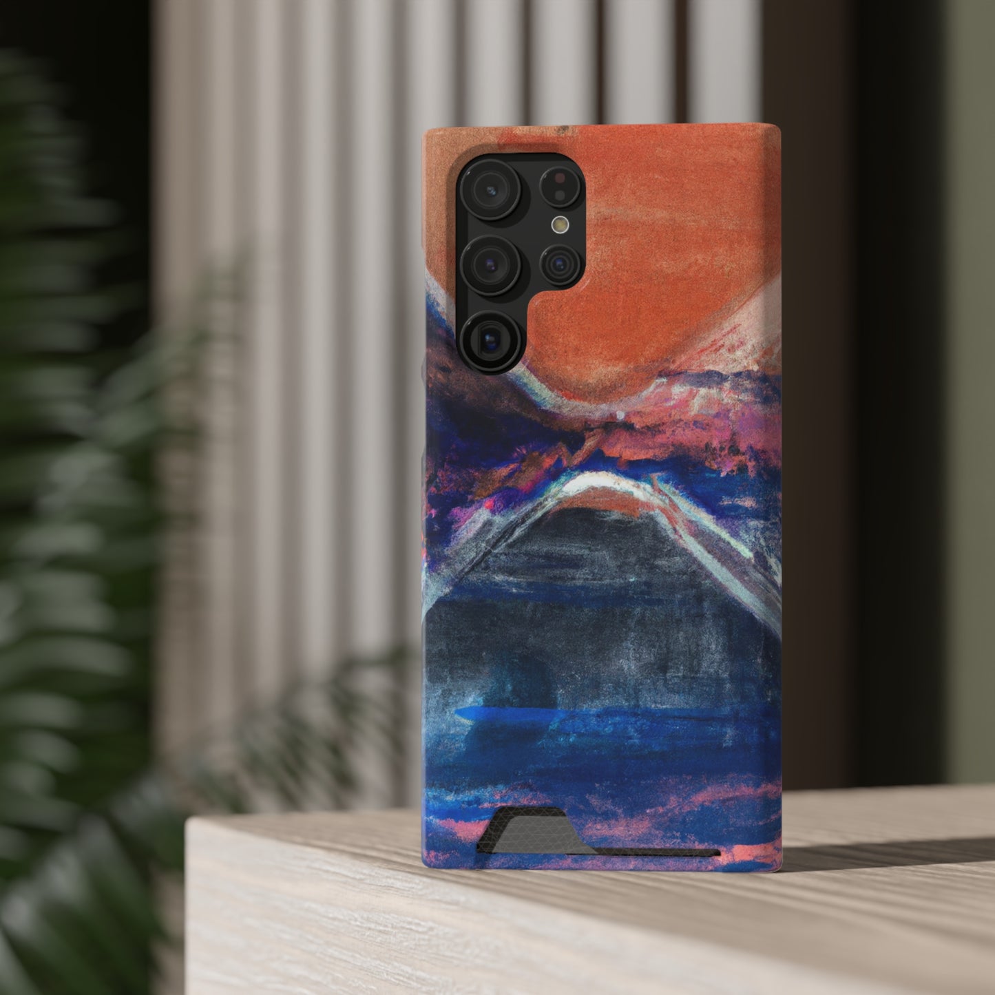 iPhone 13 and Samsung S21, S22 Cases with Card Holder Ft. XRP Sunset