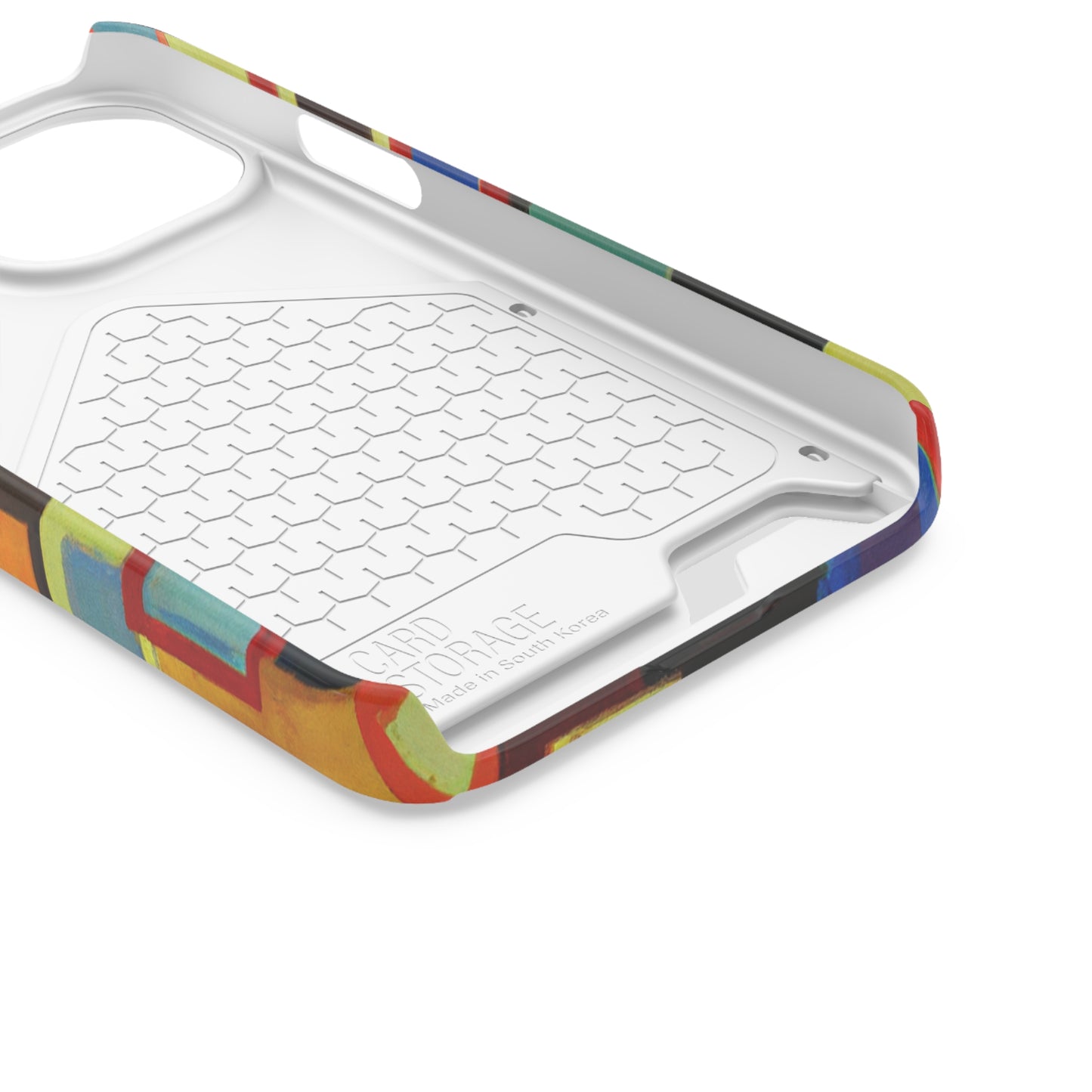 iPhone 13 and Samsung S21, S22 Cases with Card Holder Ft. Abstract Squares