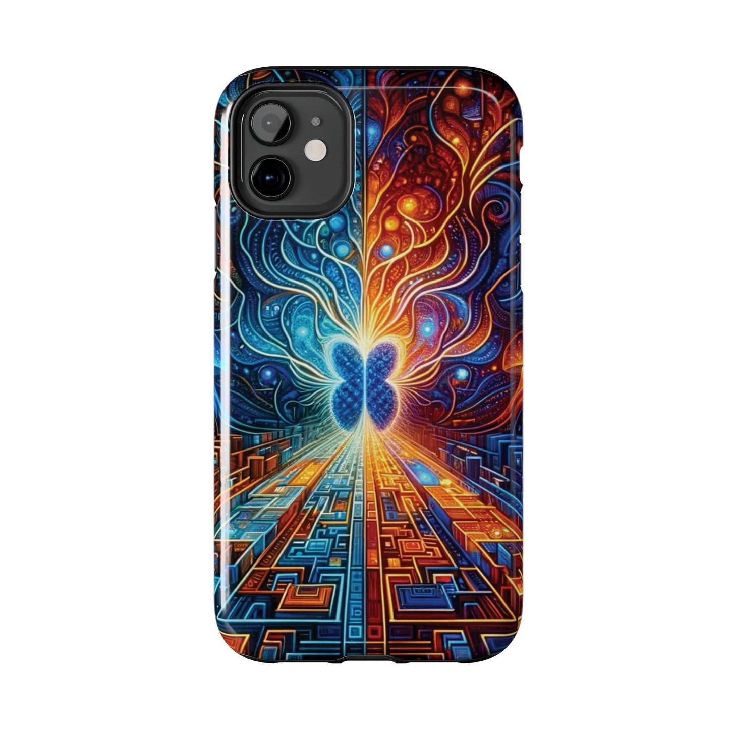 ToughDrop Apple iPhone Case Ft. Cyber Blue Butterfly