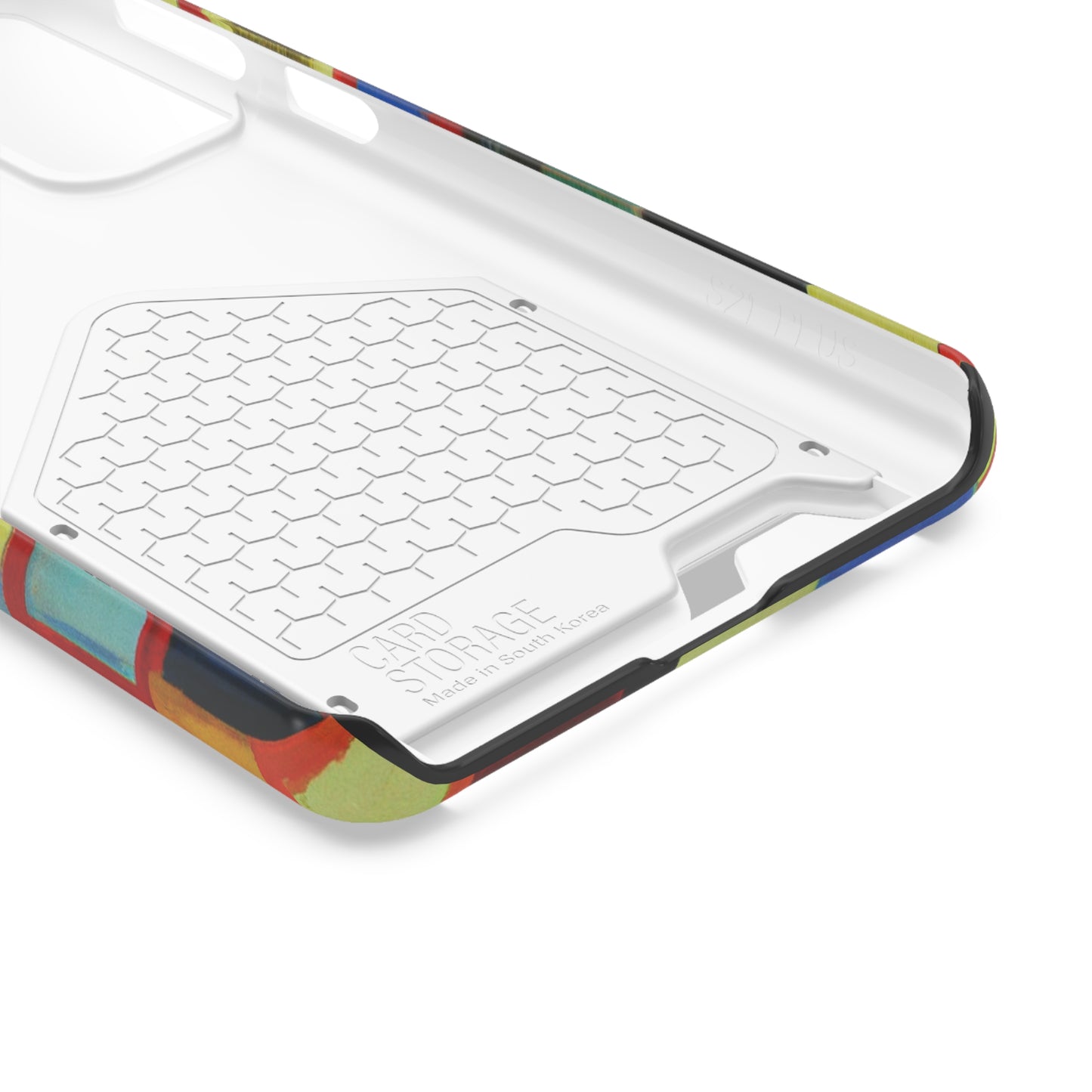 iPhone 13 and Samsung S21, S22 Cases with Card Holder Ft. Abstract Squares