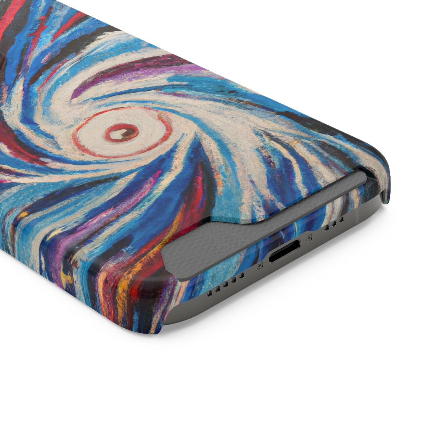 iPhone 13 and Samsung S21, S22 Cases with Card Holder Ft. Abstract Vortex