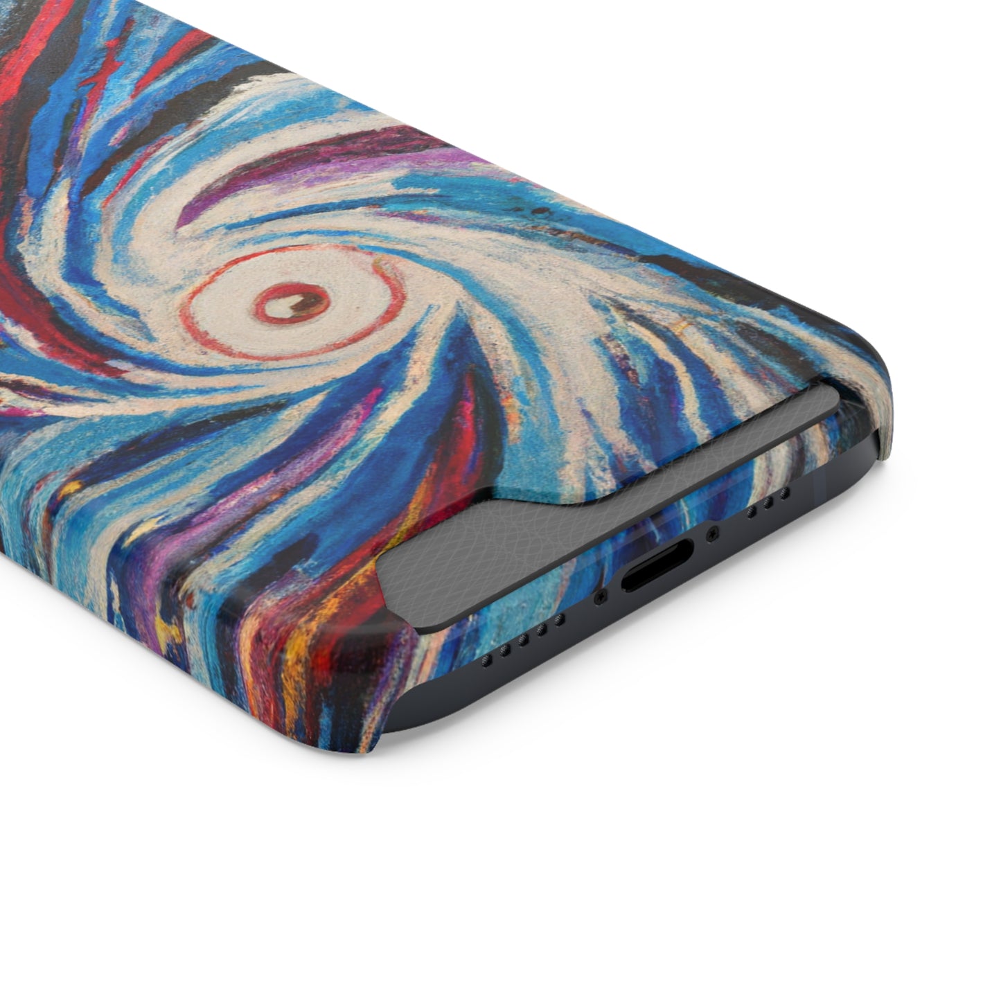 iPhone 13 and Samsung S21, S22 Cases with Card Holder Ft. Abstract Vortex