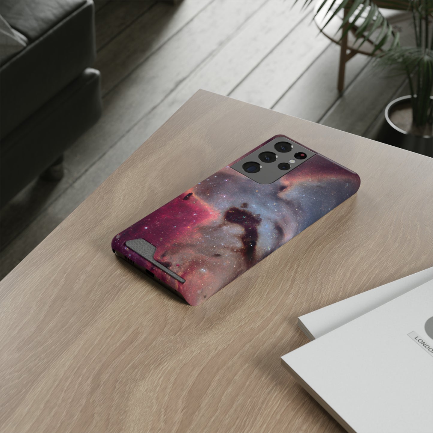 iPhone 13 and Samsung S21, S22 Cases with Card Holder Ft. Nebula