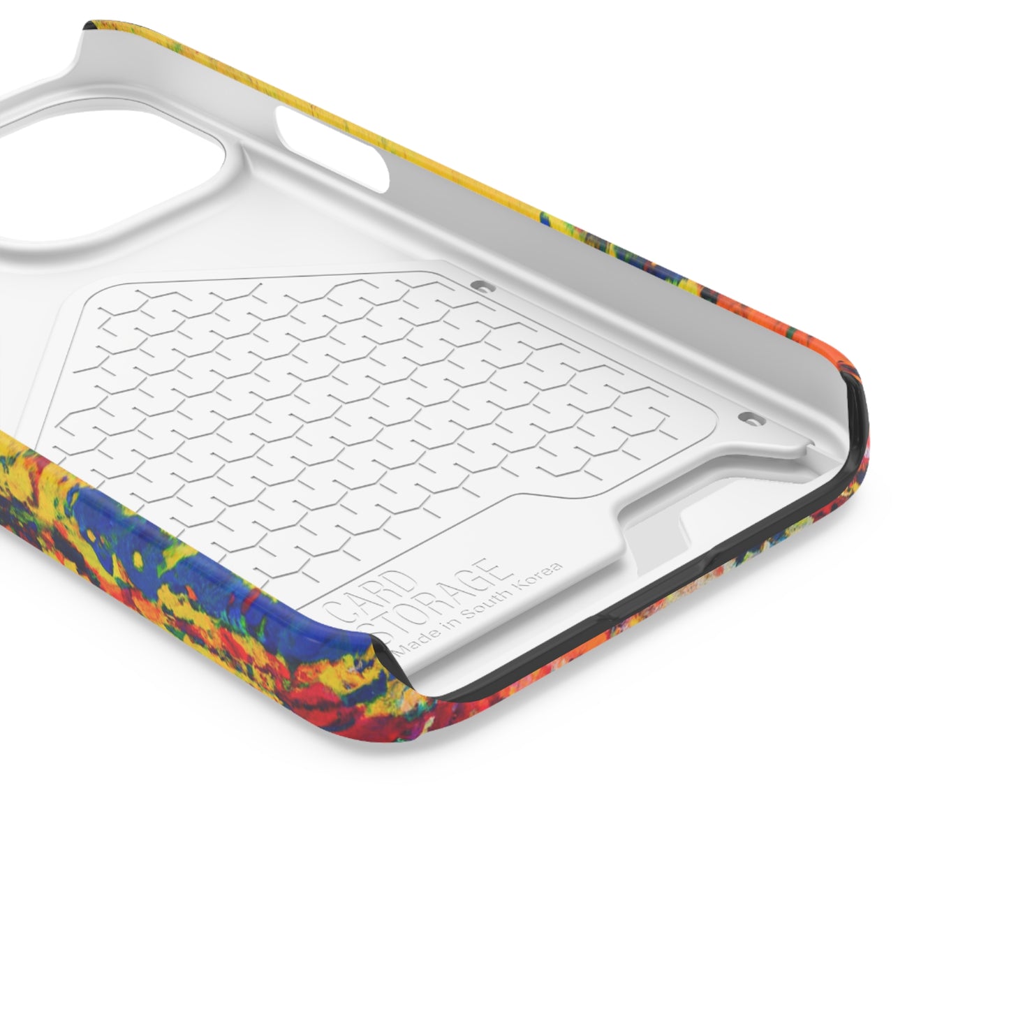 iPhone or Samsung Case with Card Holder Ft. Abstract Yellow Orange
