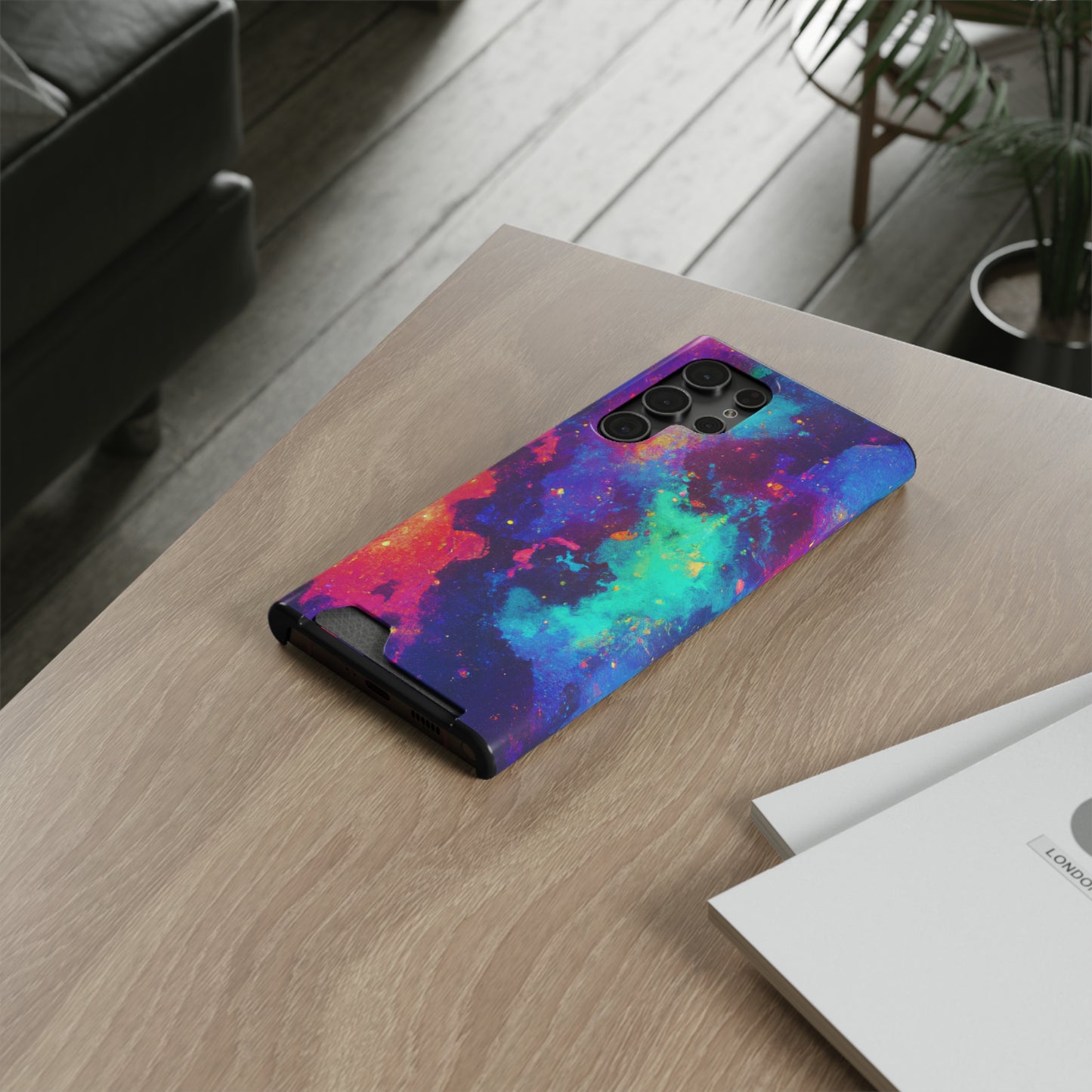 iPhone and Samsung Cases with Card Holder Ft. Abstract Space