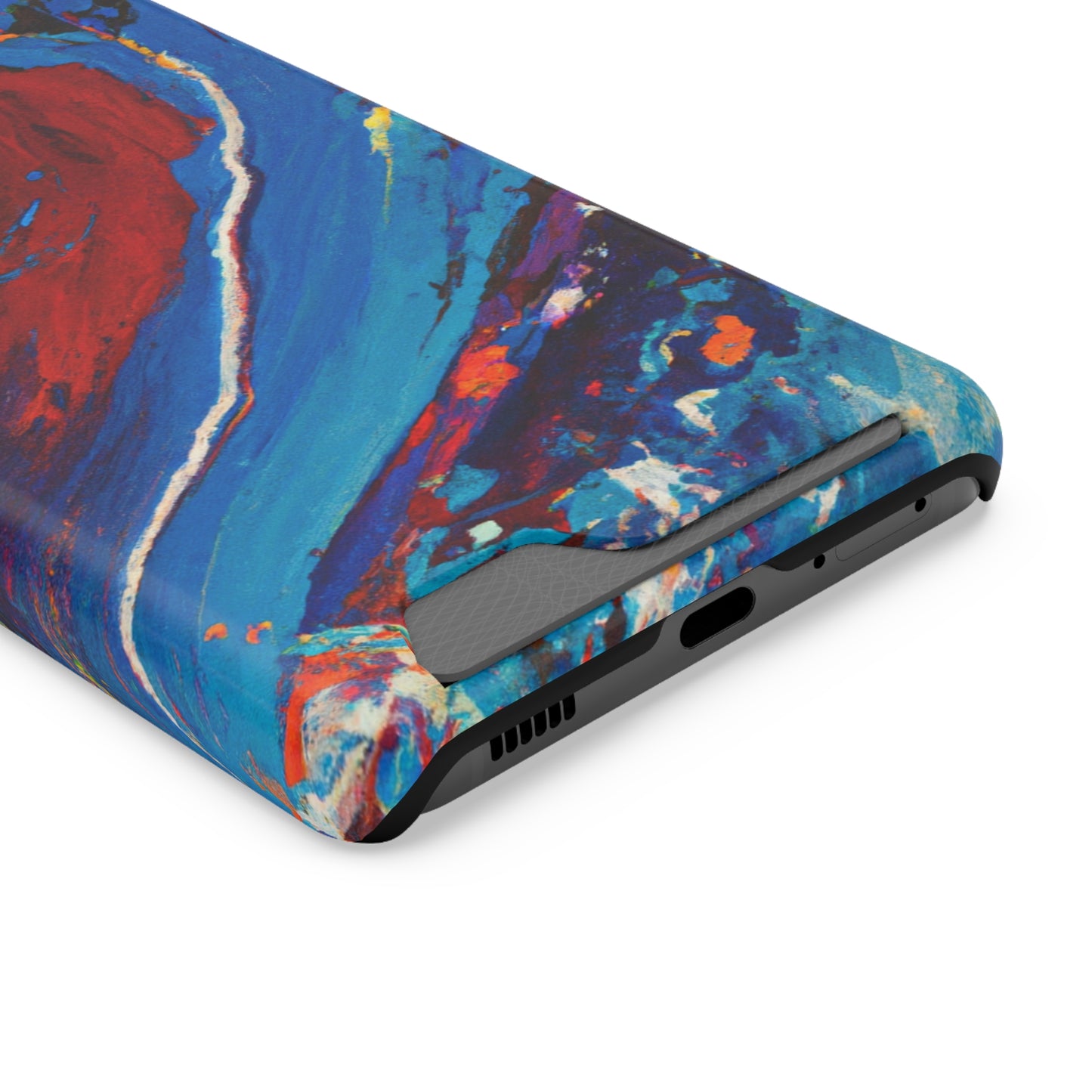iPhone 13 and Samsung S21, S22 Cases with Card Holder Ft. Abstract Wave