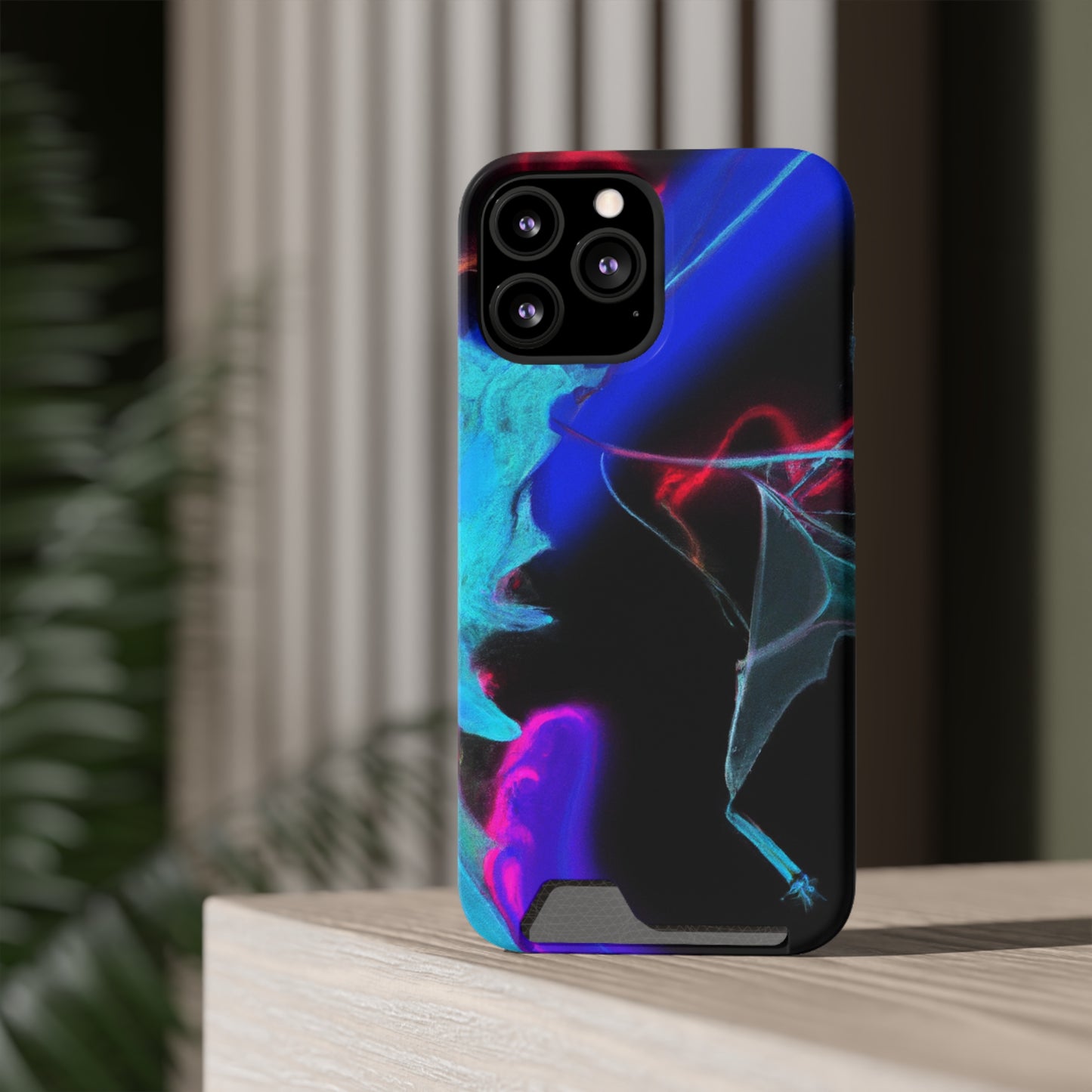 iPhone 13 and Samsung S21, S22 Cases with Card Holder Ft. Abstract Nova