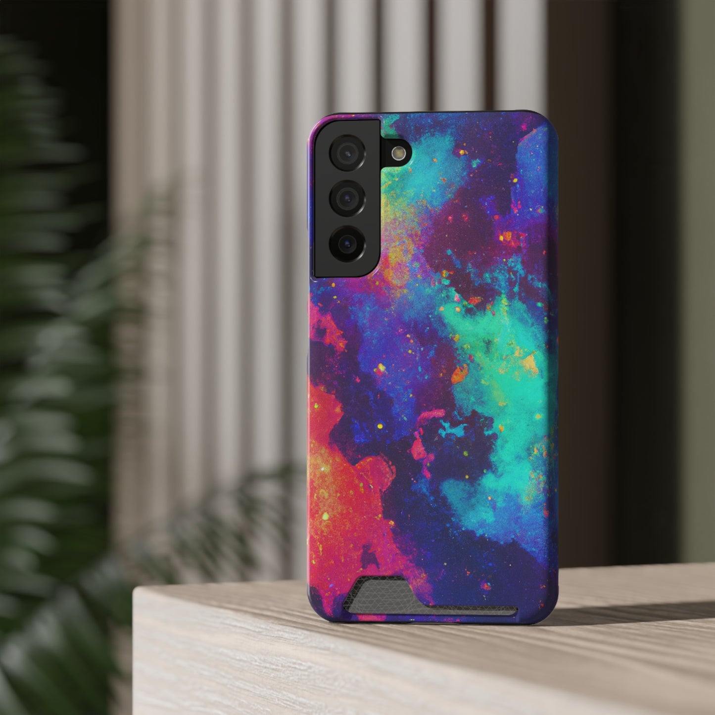 iPhone and Samsung Cases with Card Holder Ft. Abstract Space