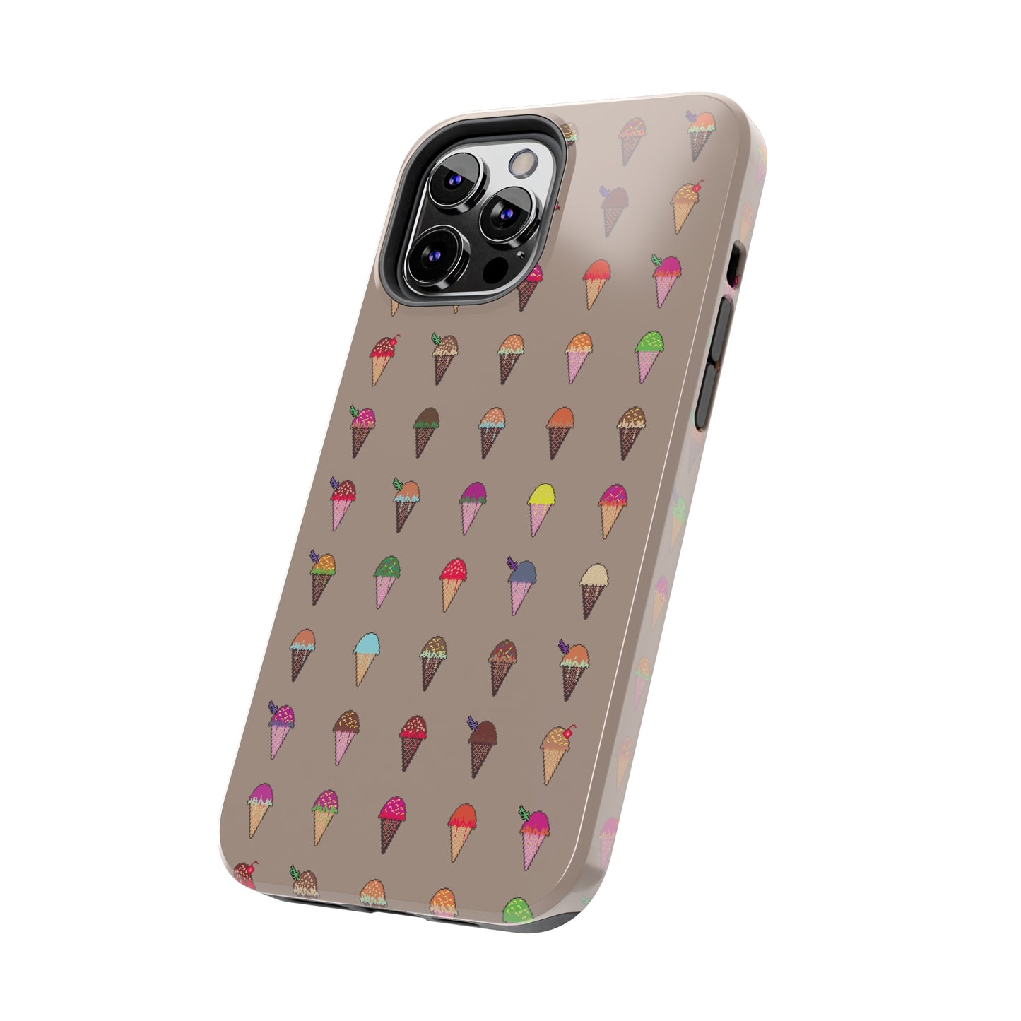 Tough Apple iPhone Case Ft. Pixel Ice Cream Cones