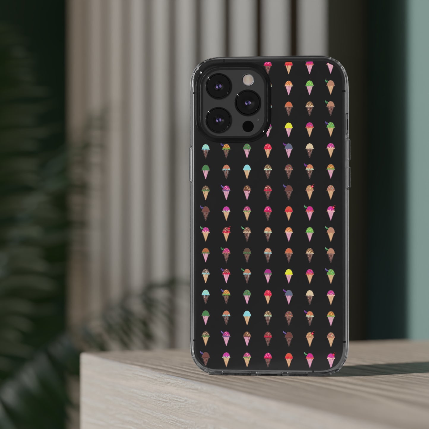 Clear Hard Case for iPhone 1-14 and Samsung S21-S22, Featuring Pixel Cones