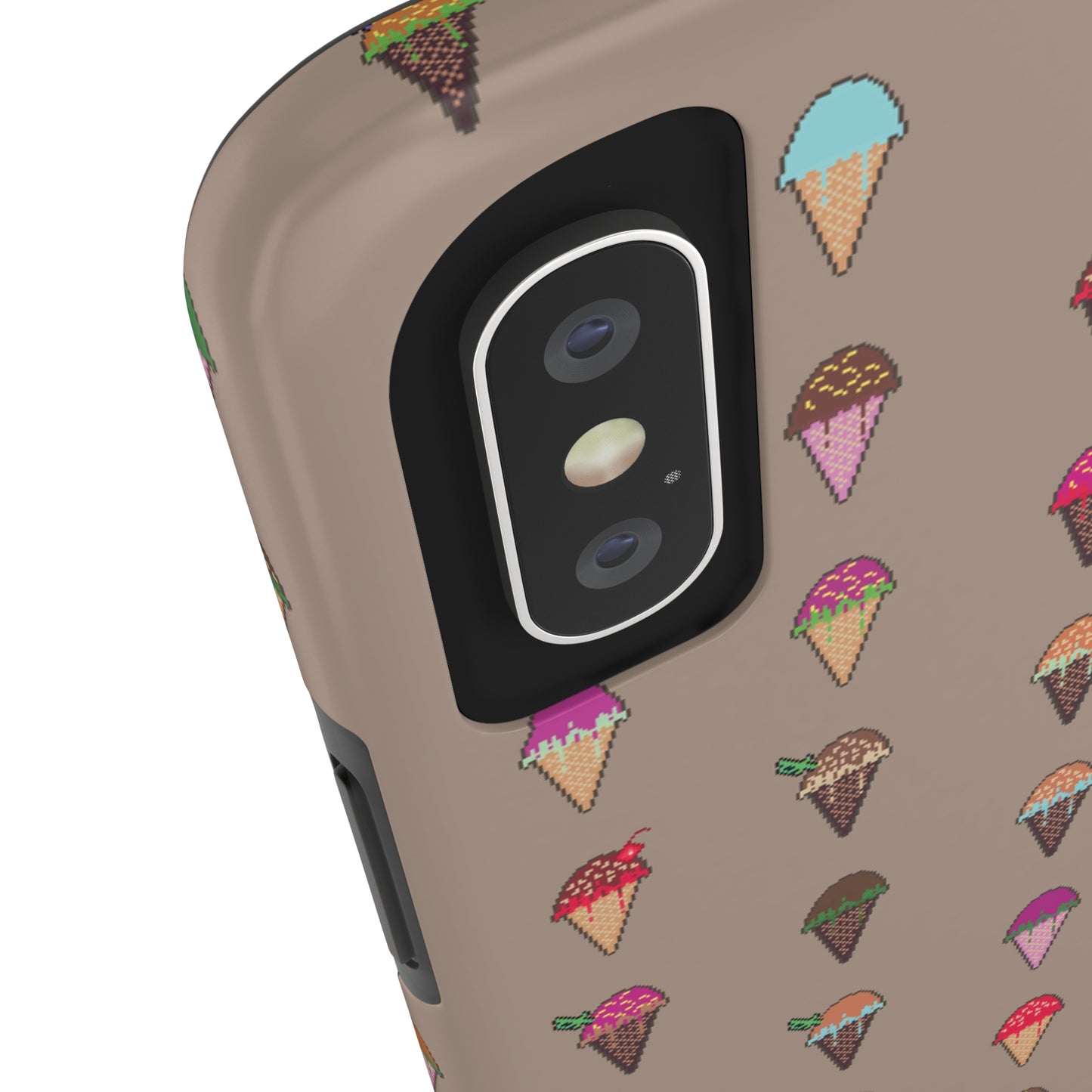 Tough Apple iPhone Case Ft. Pixel Ice Cream Cones