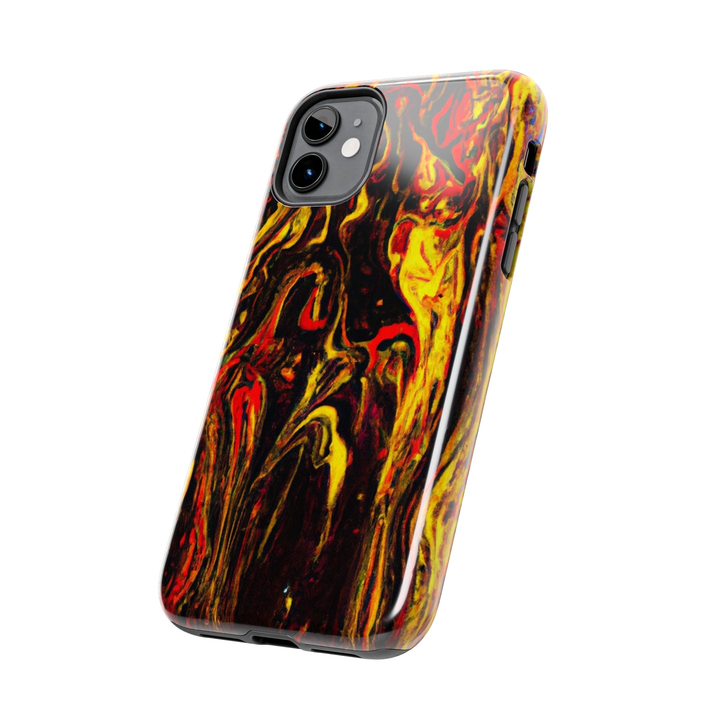 Tough Apple iPhone Case Ft. Abstract Black and Yellow