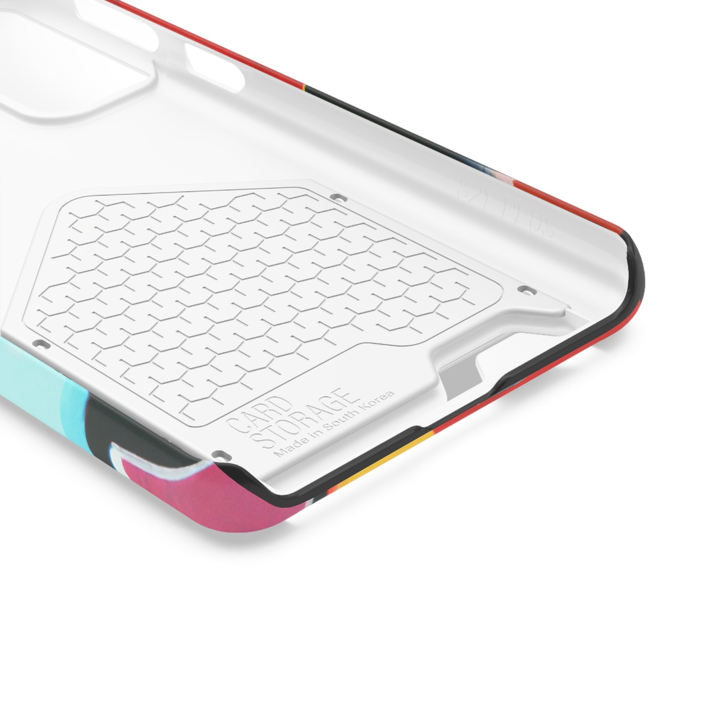 iPhone 13 and Samsung S21, S22 Cases with Card Holder Ft Abstract Panes