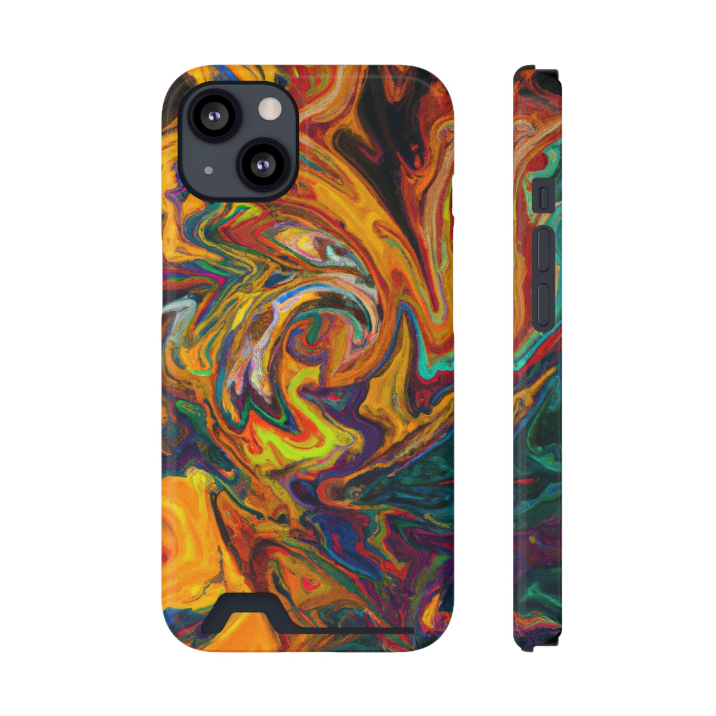 iPhone and Samsung Cases with Card Holder Ft. Abstract Spin