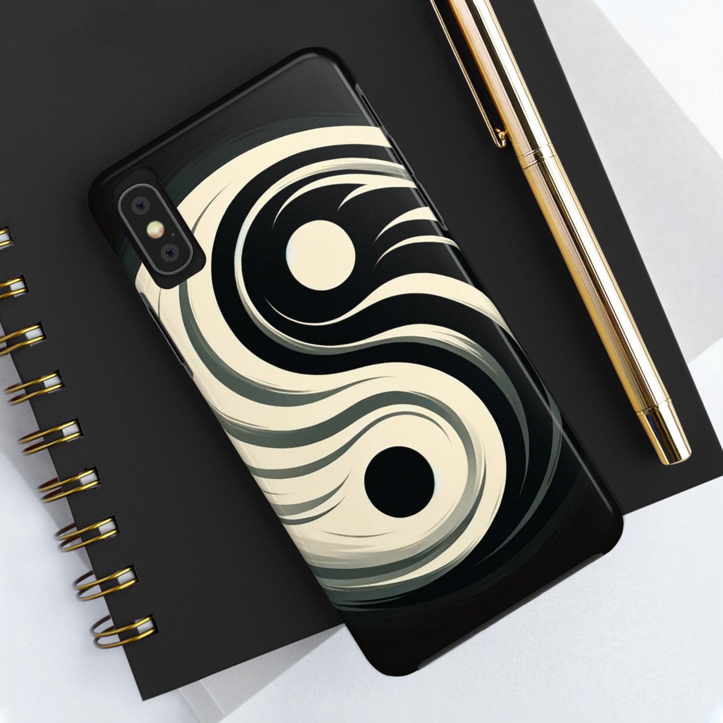ToughDrop Apple iPhone Case Ft. Monotone Yin Yang