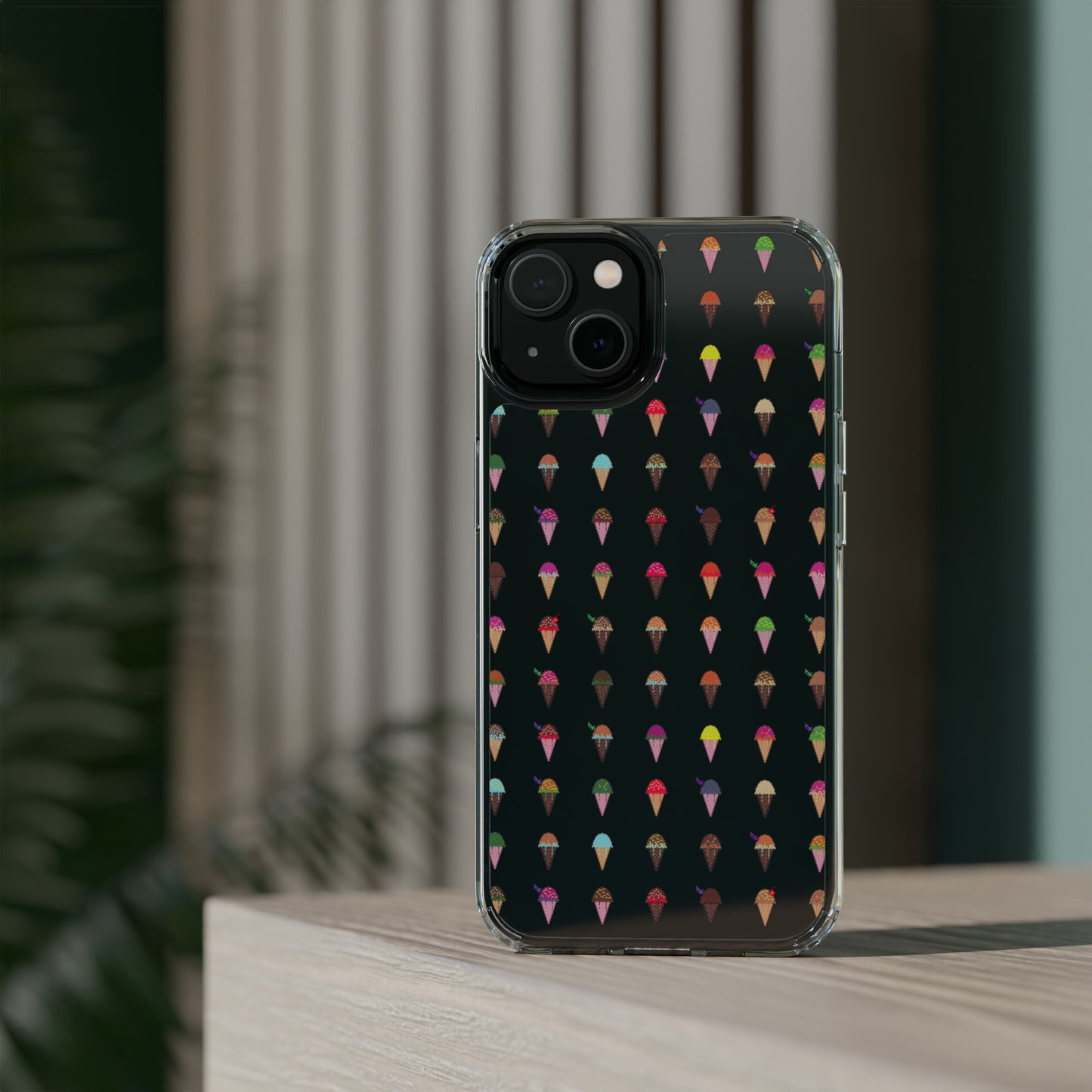 Clear Hard Case for iPhone 1-14 and Samsung S21-S22, Featuring Pixel Cones