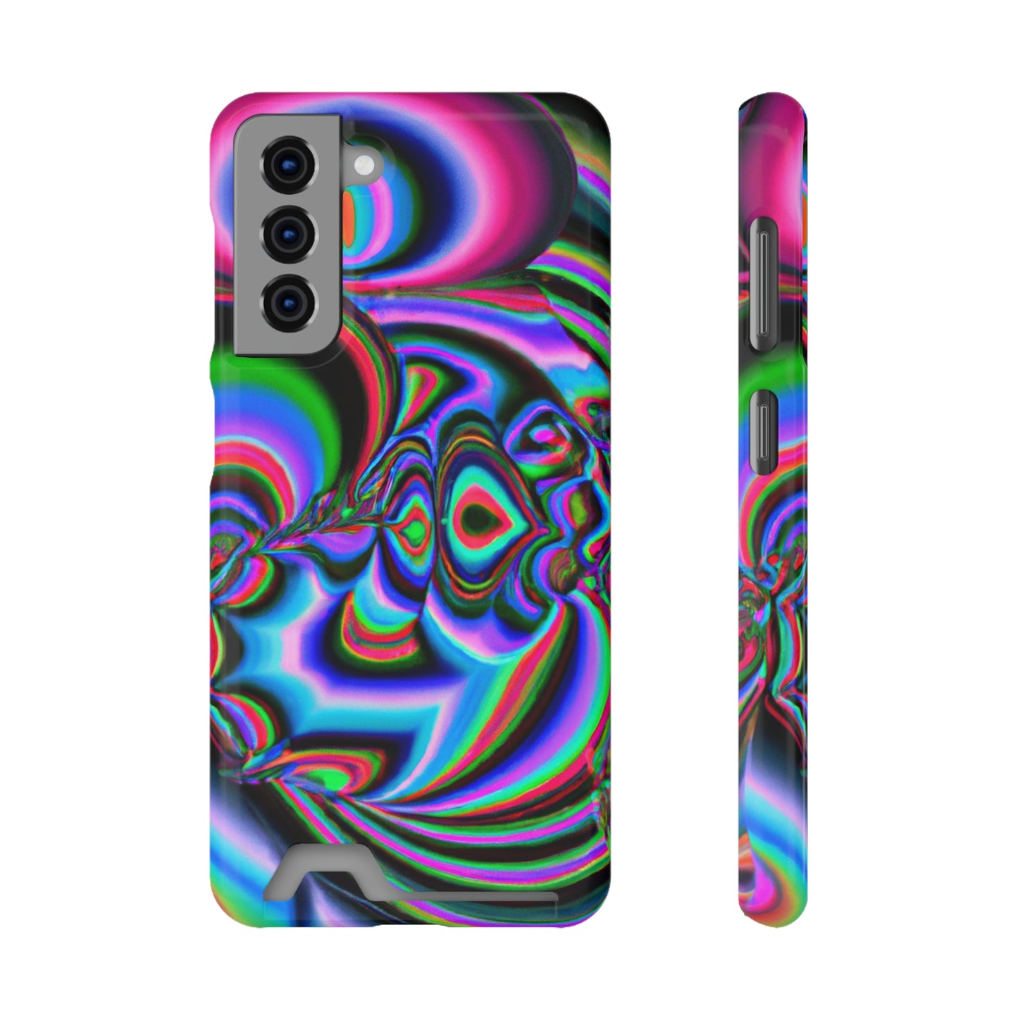 iPhone 13 and Samsung S21, S22 Cases with Card Holder Ft. Abstract Time