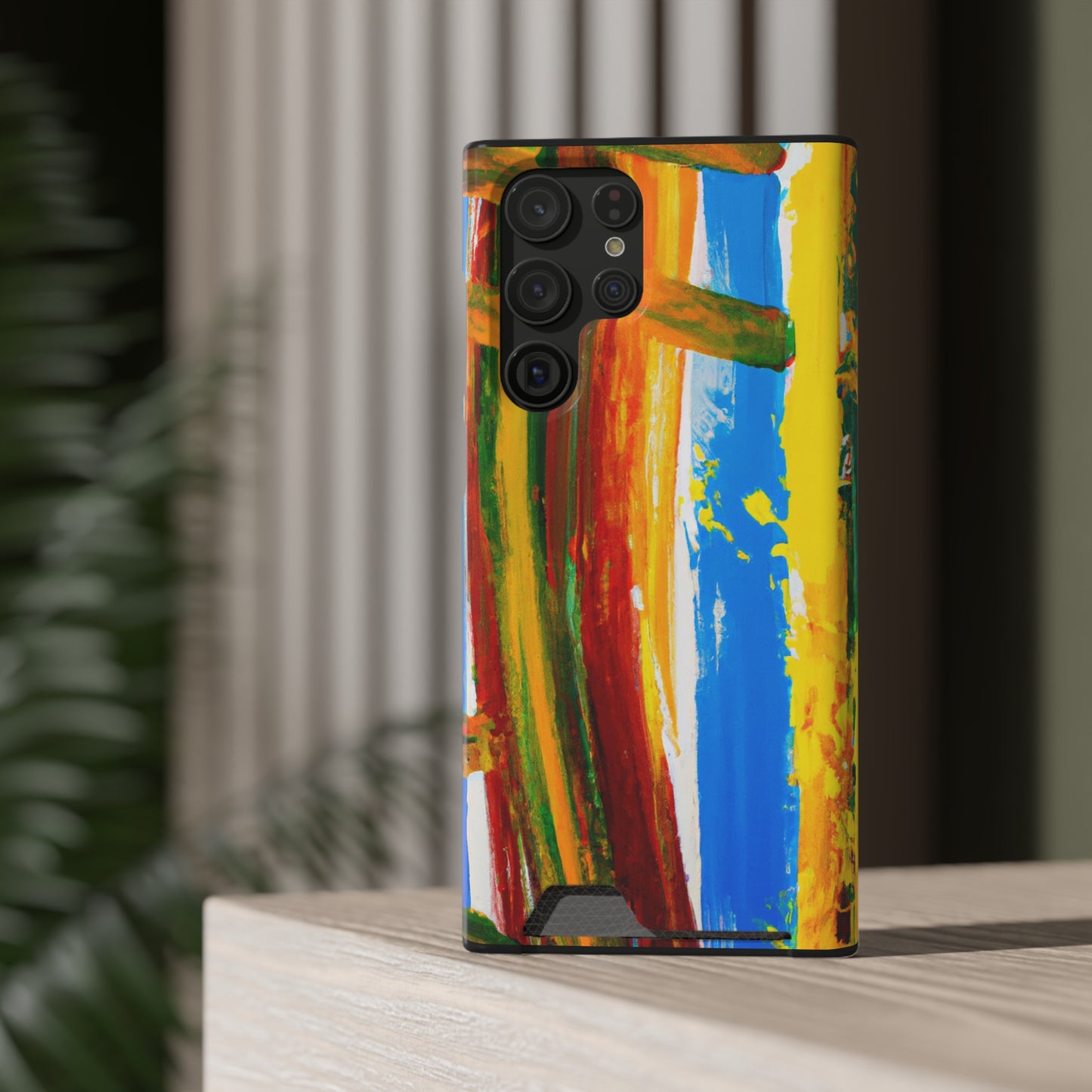 iPhone and Samsung Cases with Card Holder Ft. Abstract Boat