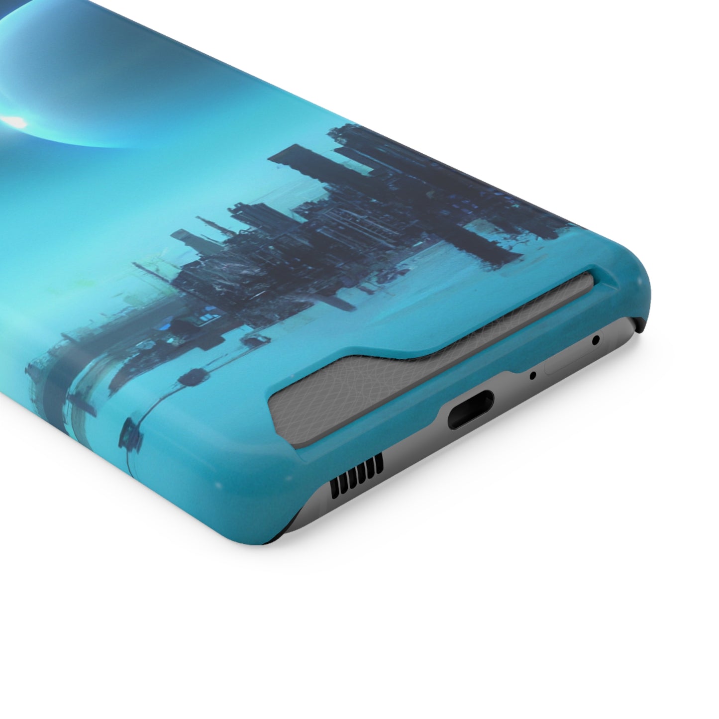 iPhone 13 and Samsung S21, S22 Cases with Card Holder Ft. Alien City