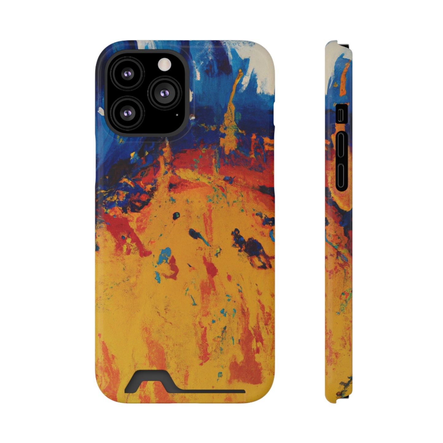 iPhone 13 and Samsung S21, S22 Cases with Card Holder Ft. Abstract Sun
