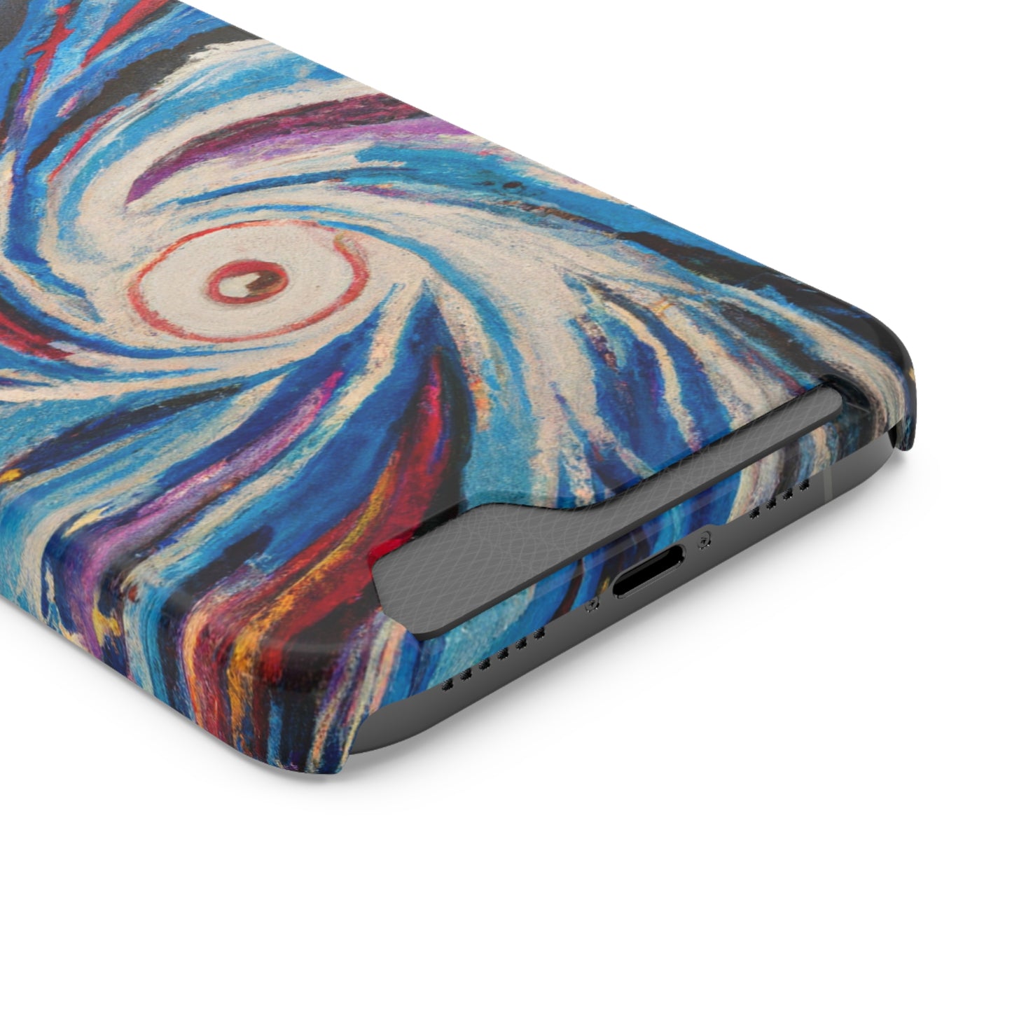 iPhone 13 and Samsung S21, S22 Cases with Card Holder Ft. Abstract Vortex