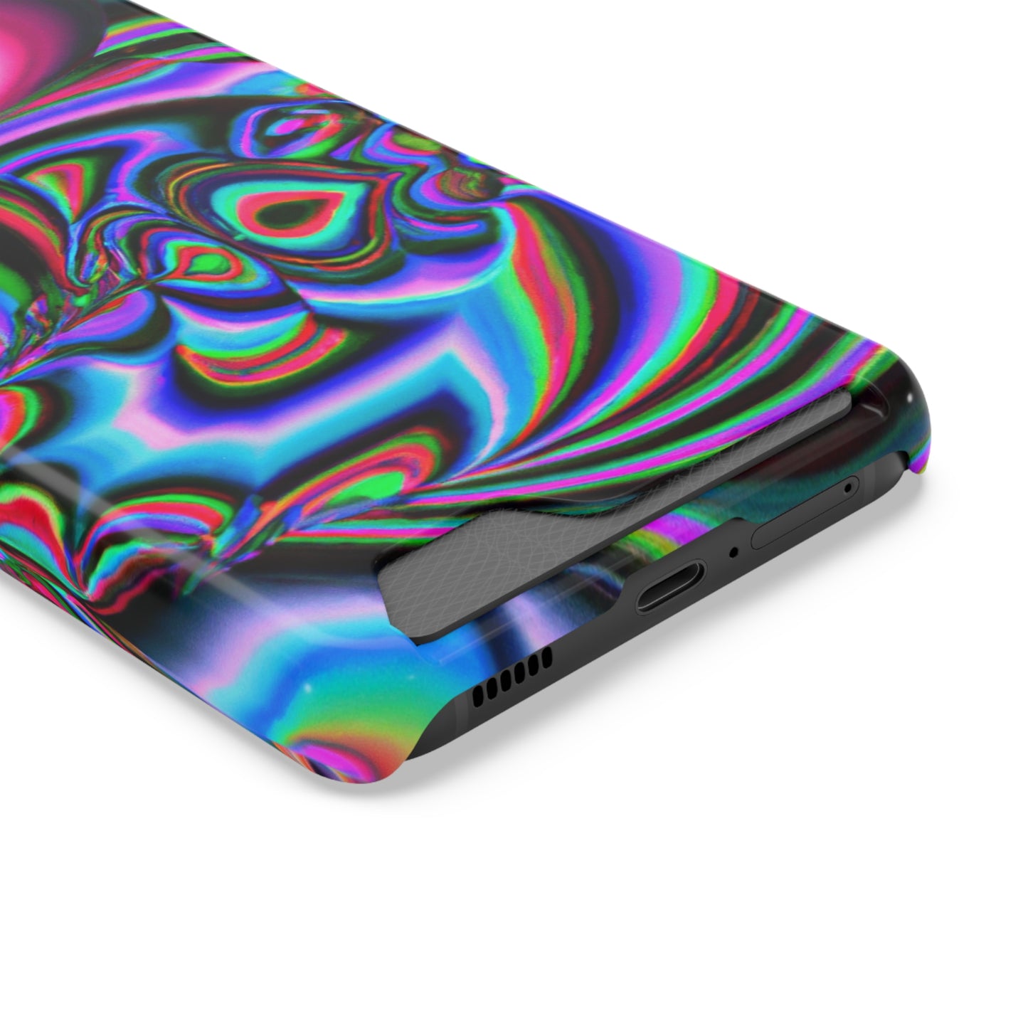 iPhone 13 and Samsung S21, S22 Cases with Card Holder Ft. Abstract Time