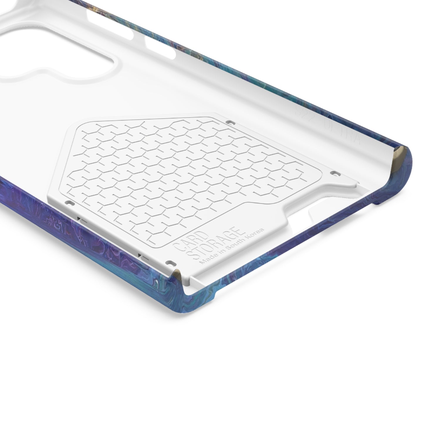 iPhone 13 and Samsung S21, S22 Cases with Card Holder Ft. Abstract Blue Waterfall