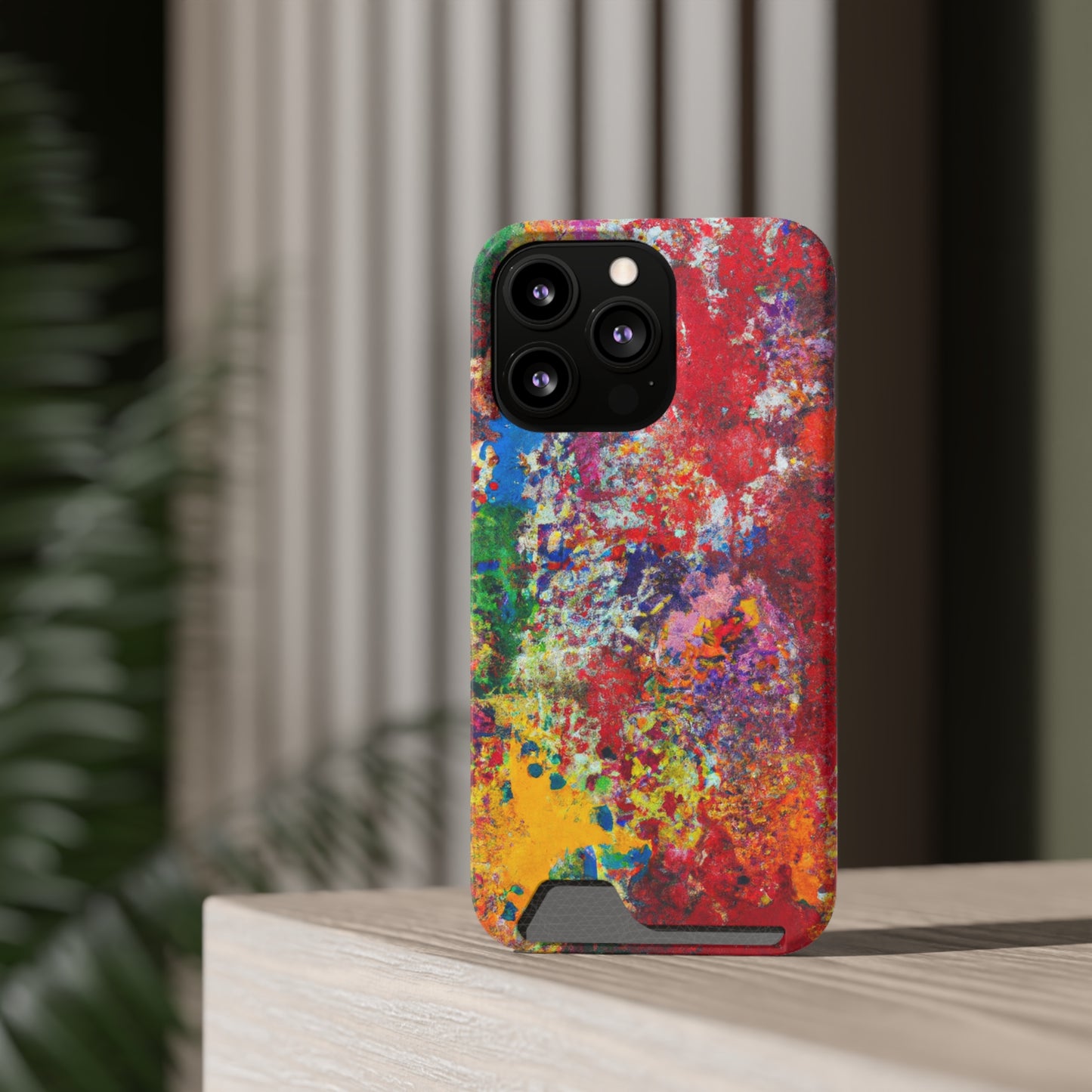 iPhone 13 and Samsung S21, S22 Cases with Card Holder Ft. Detailed Splats