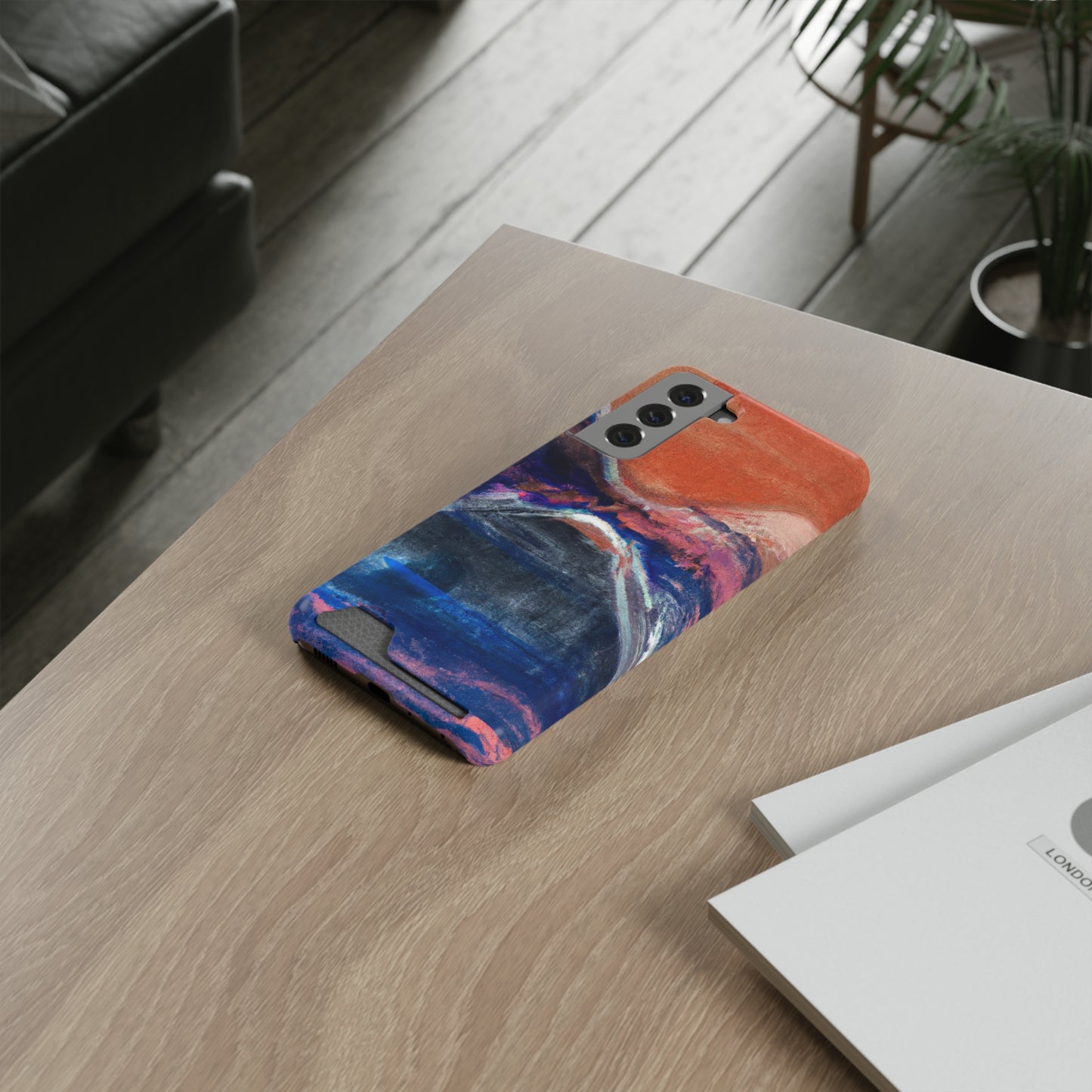 iPhone 13 and Samsung S21, S22 Cases with Card Holder Ft. XRP Sunset