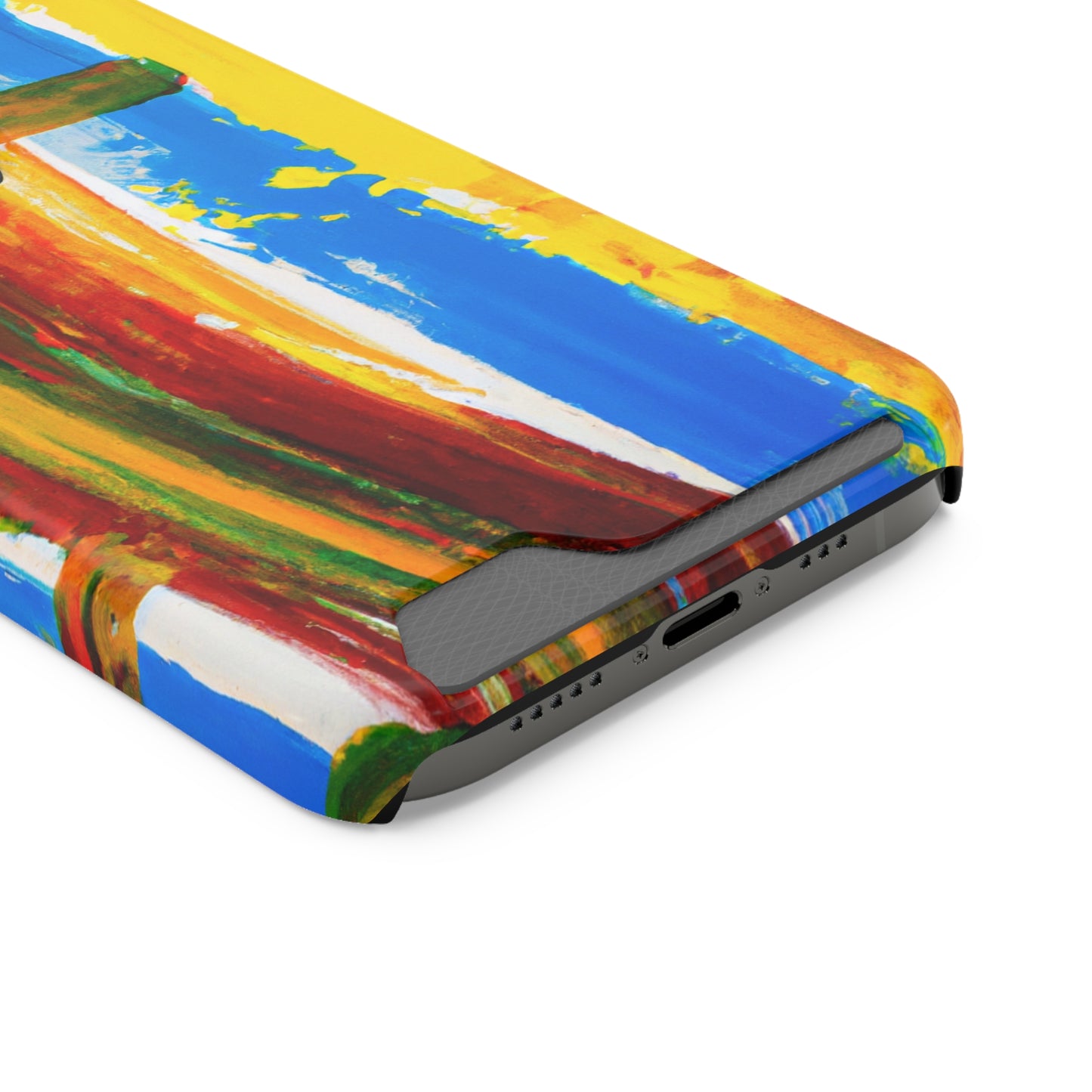 iPhone and Samsung Cases with Card Holder Ft. Abstract Boat